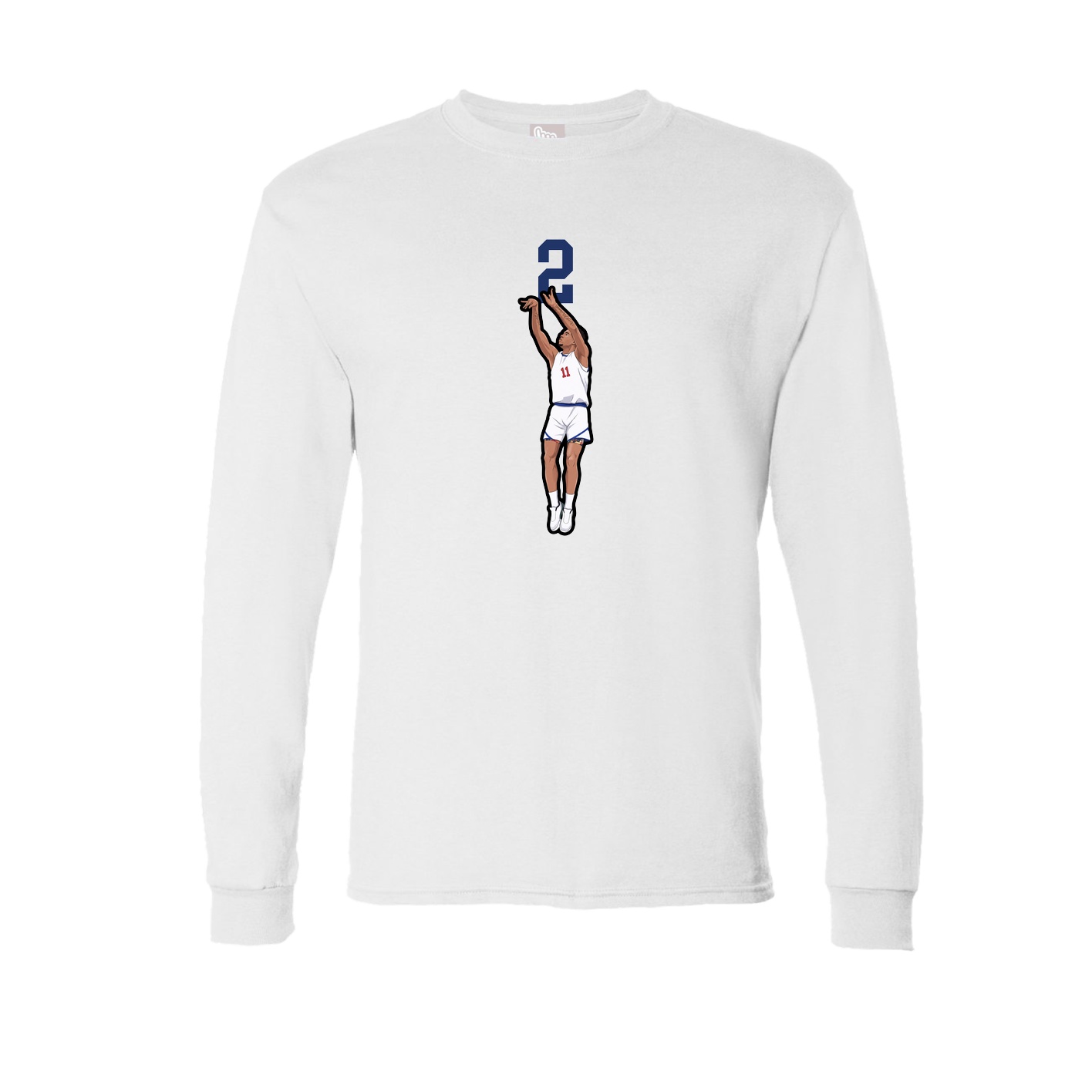 Long Sleeve Tee — Number Top in White