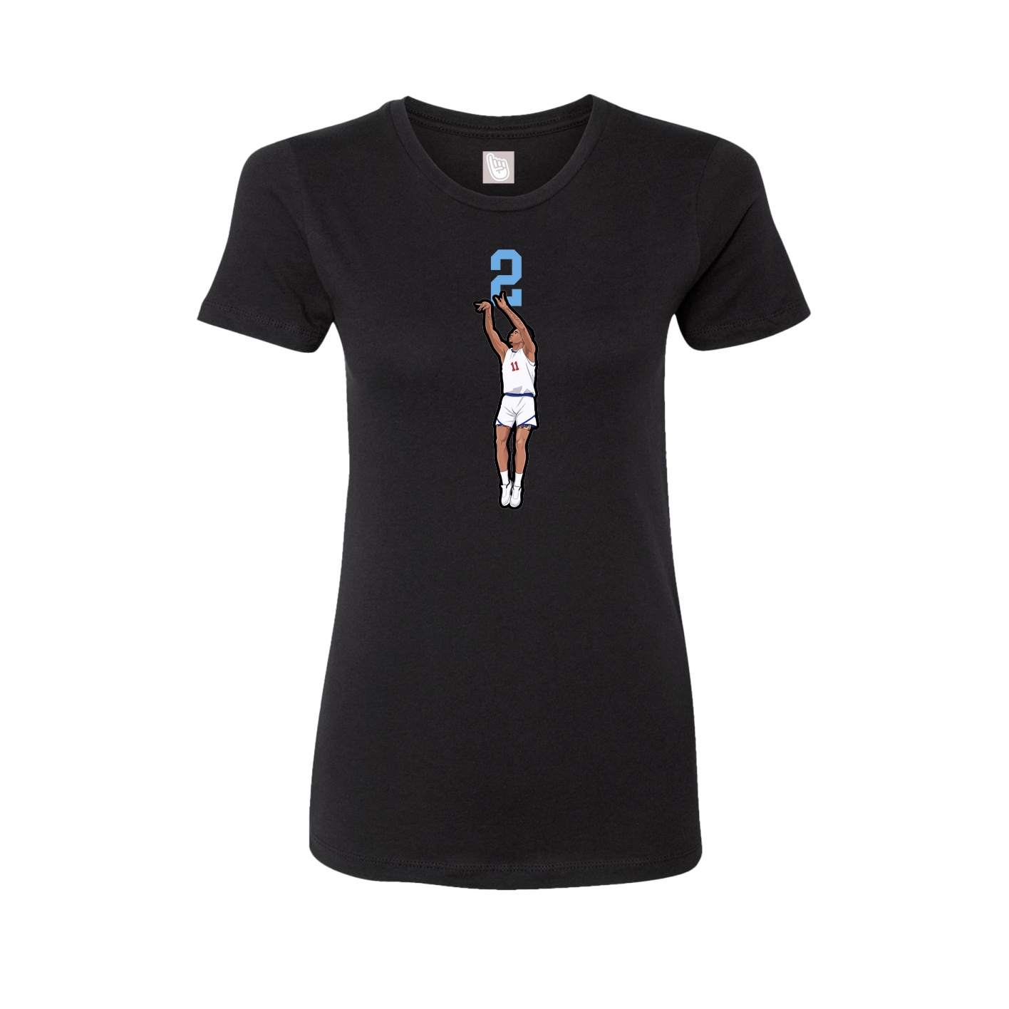 Fitted Women's Tee — Number Top in Black