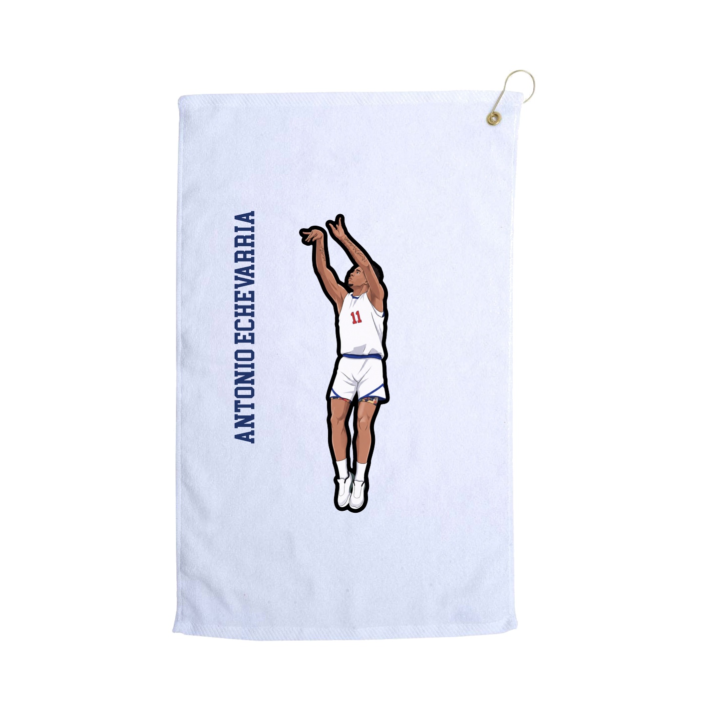Golf Towel — Name Vertical in White