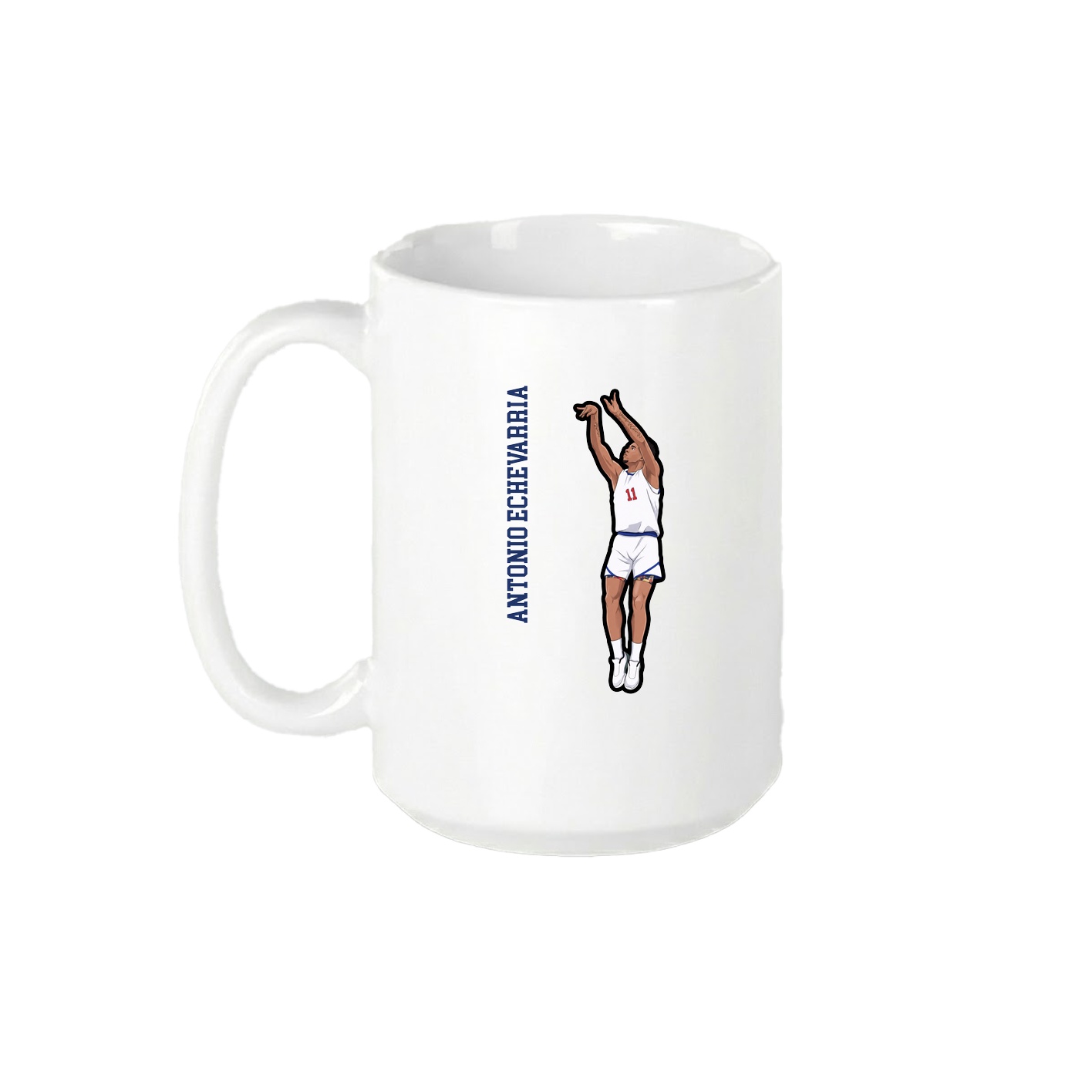 15oz Coffee Mug — Name Vertical in White