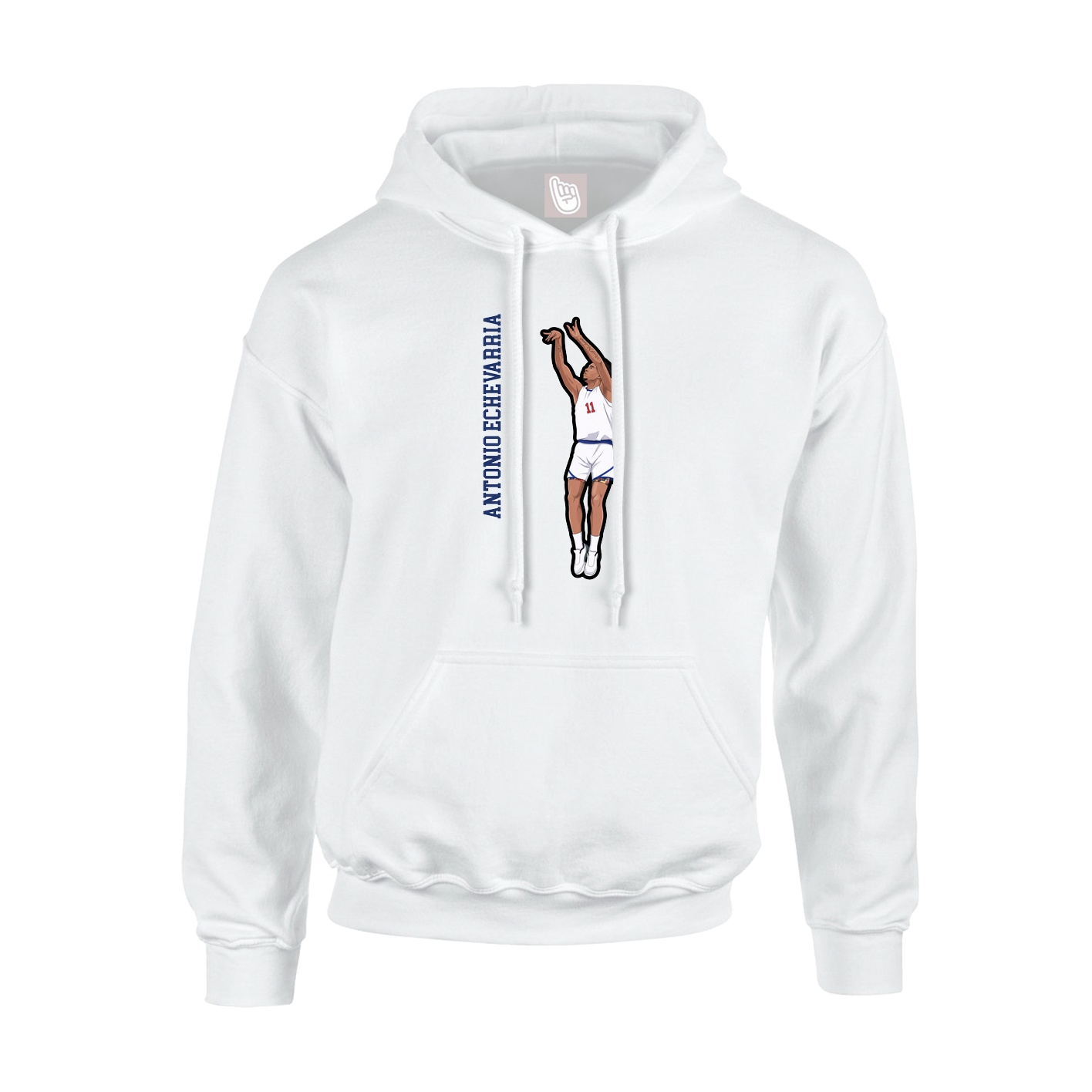 Youth Hoodie — Name Vertical in White