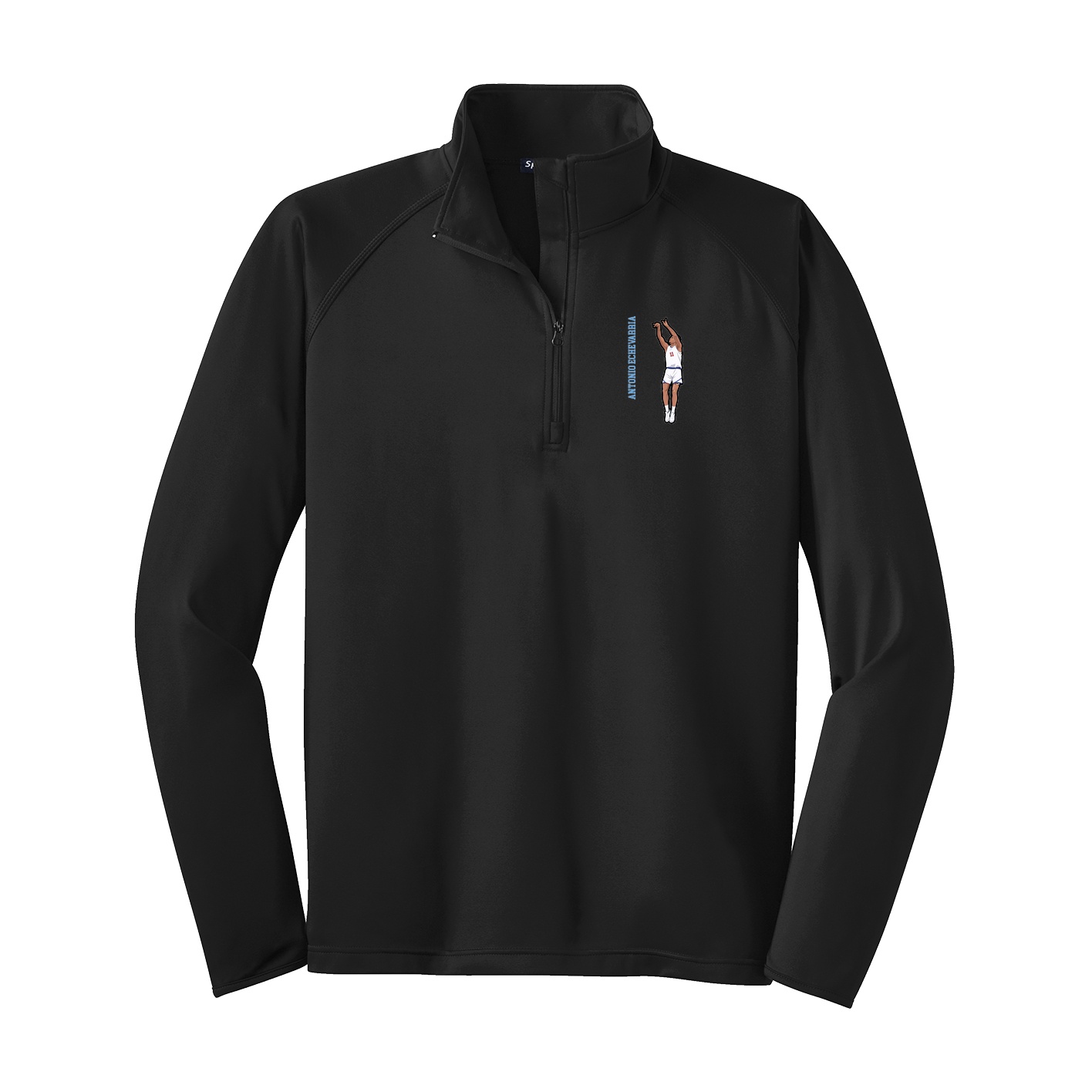 Q-Zip Pullover — Name Vertical in Black