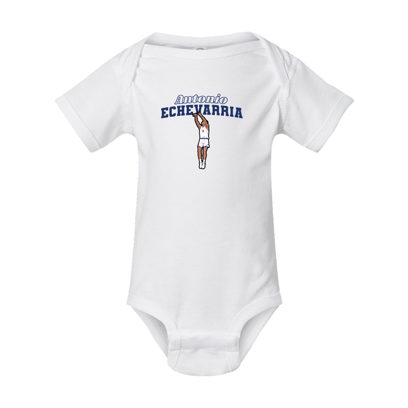 Baby Onesie — Name Arch in White