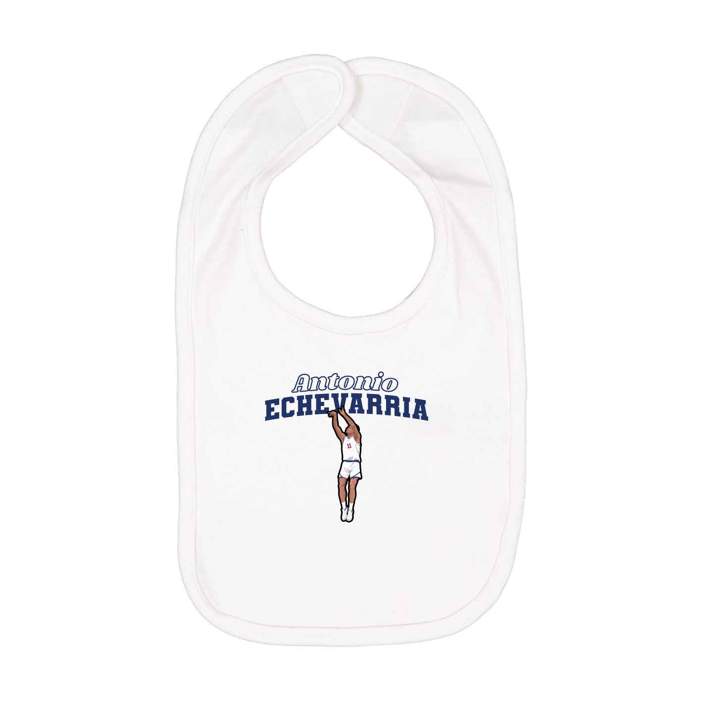 Infant Bib — Name Arch in White