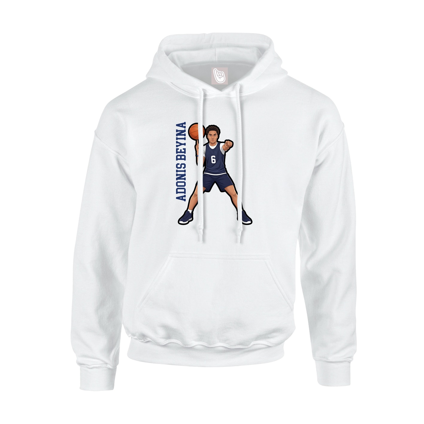 Youth Hoodie — Name Vertical in White