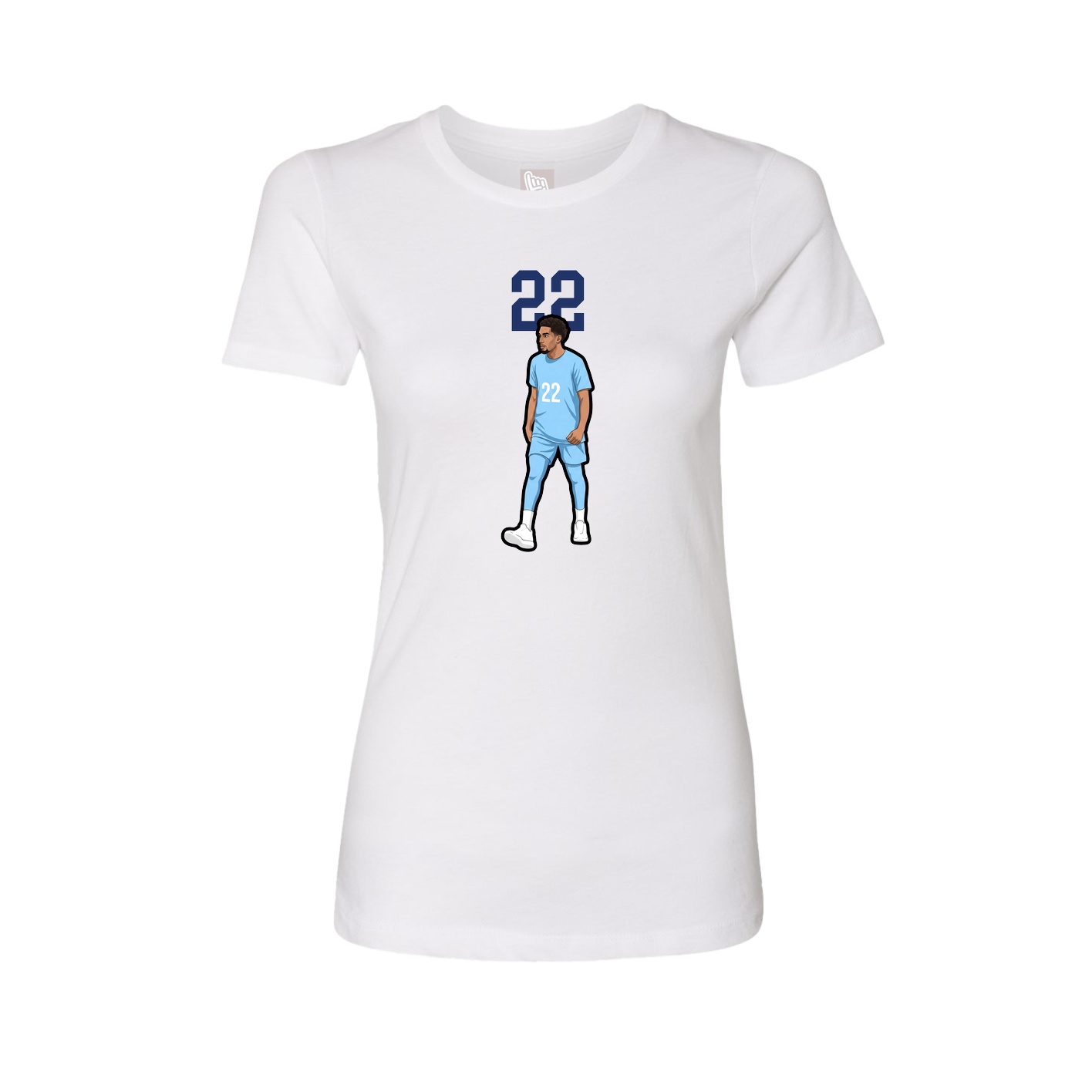 Fitted Women's Tee — Number Top in White