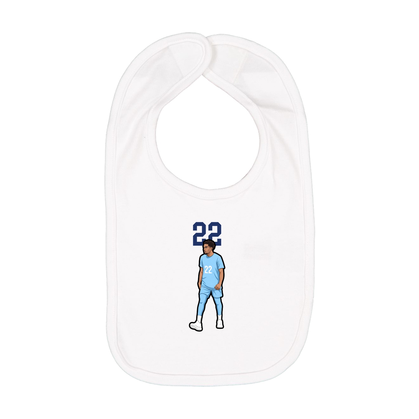 Infant Bib — Number Top in White