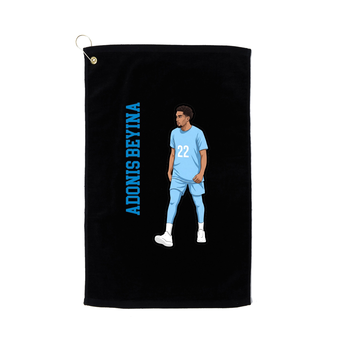 Golf Towel — Name Vertical in Black