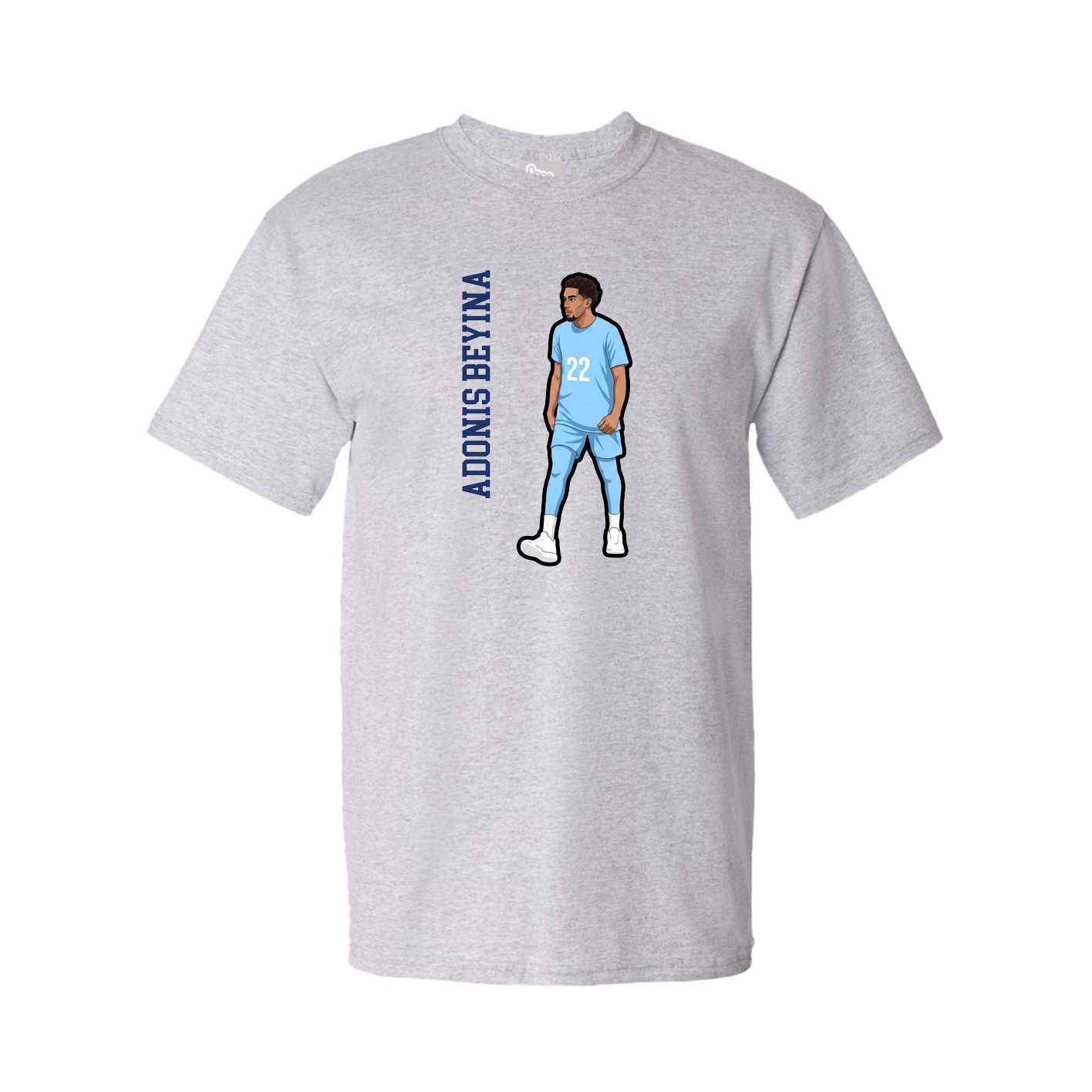 Tee — Name Vertical in Grey
