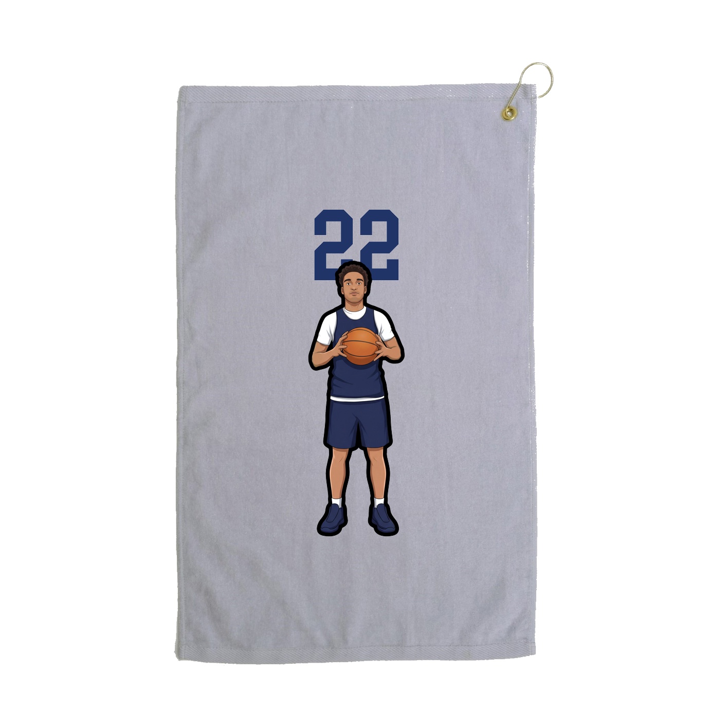 Golf Towel — Number Top in Grey