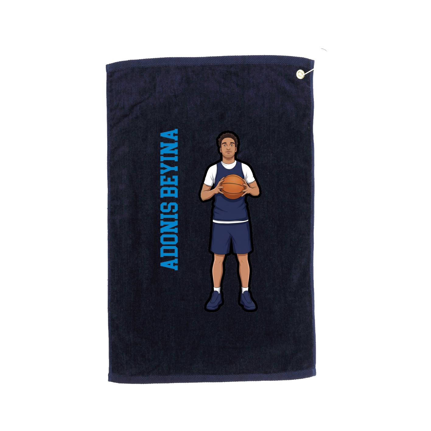 Golf Towel — Name Vertical in Navy