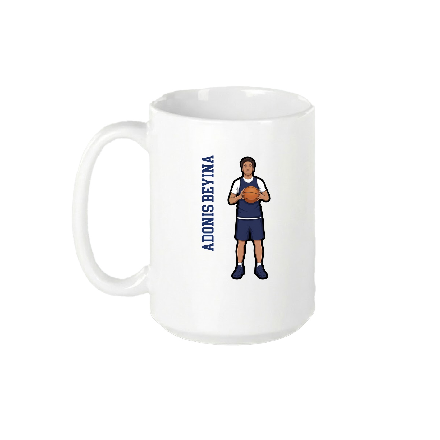 15oz Coffee Mug — Name Vertical in White