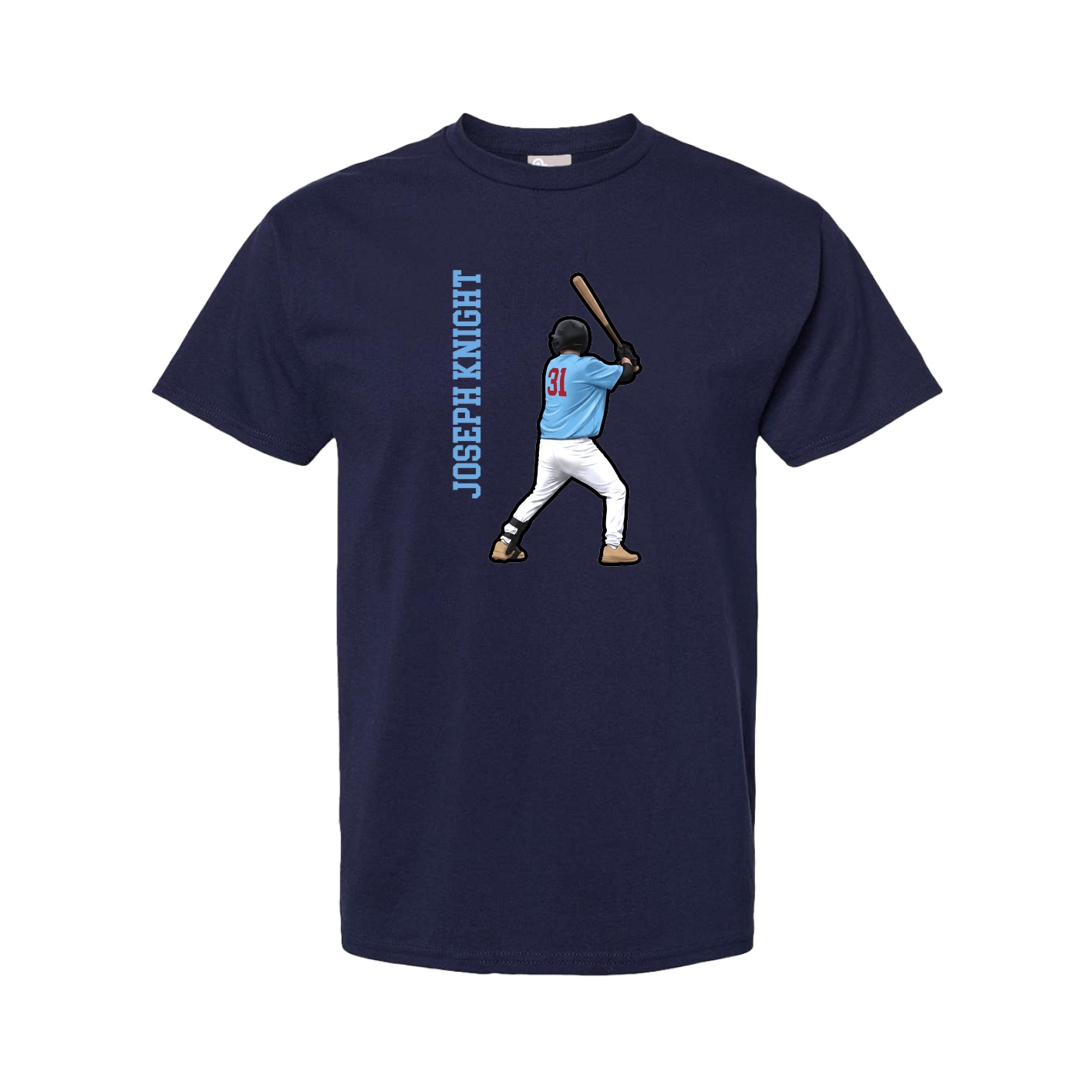 Tee — Name Vertical in Navy