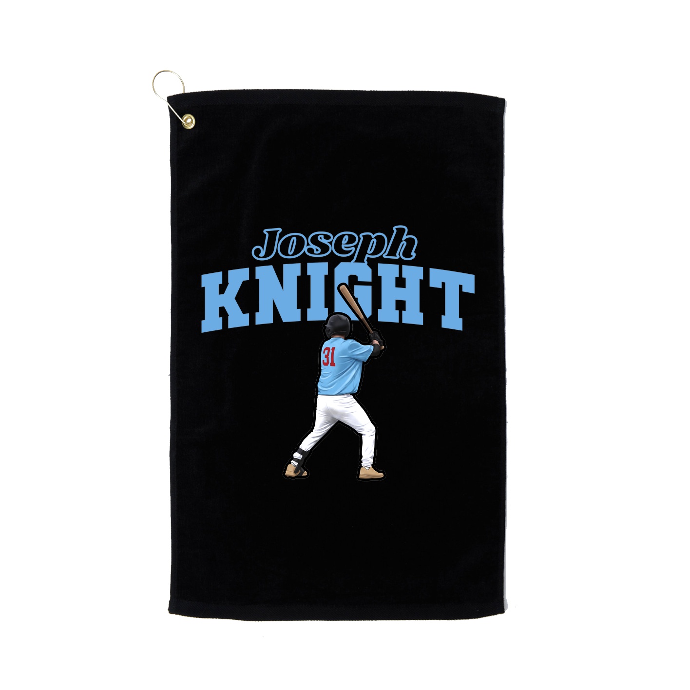 Golf Towel — Name Arch in Black