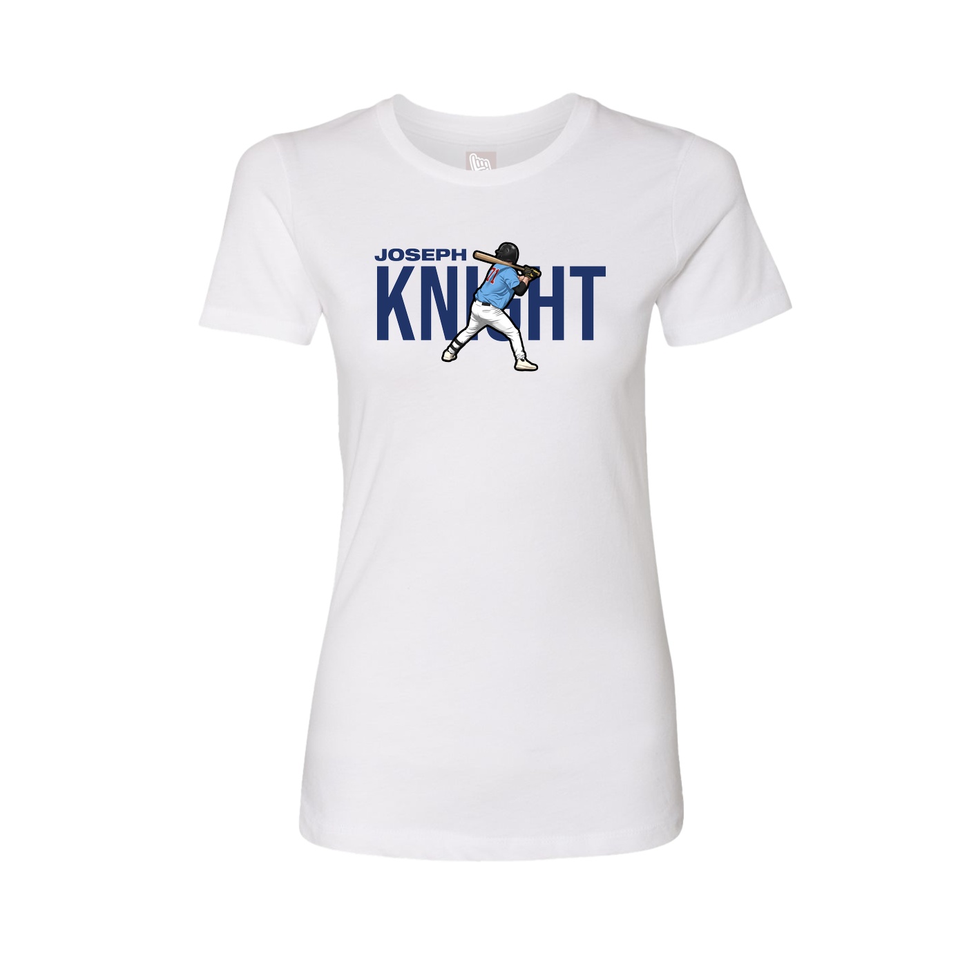 Fitted Women's Tee — Player Name in White
