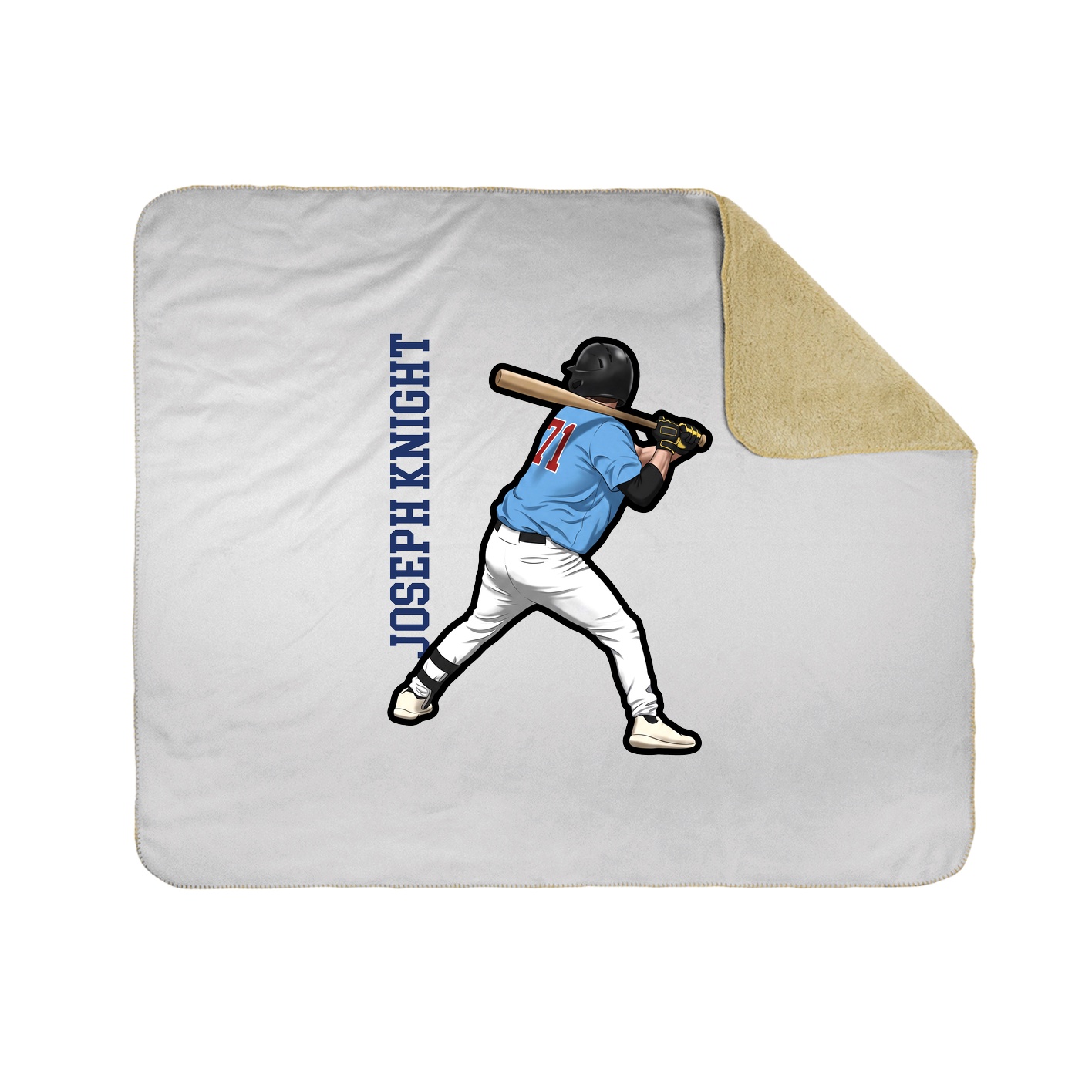 Throw Blanket — Name Vertical in White