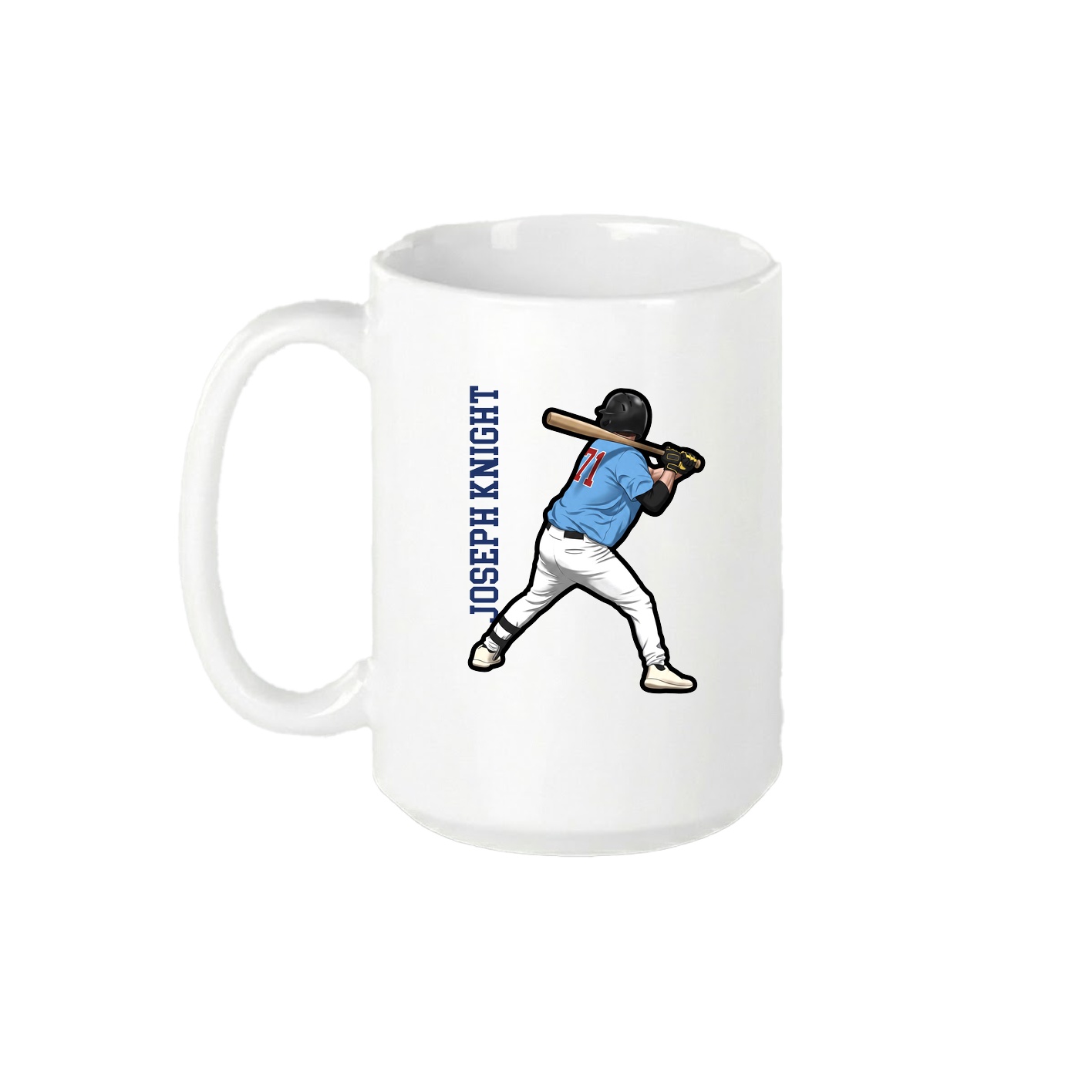 15oz Coffee Mug — Name Vertical in White