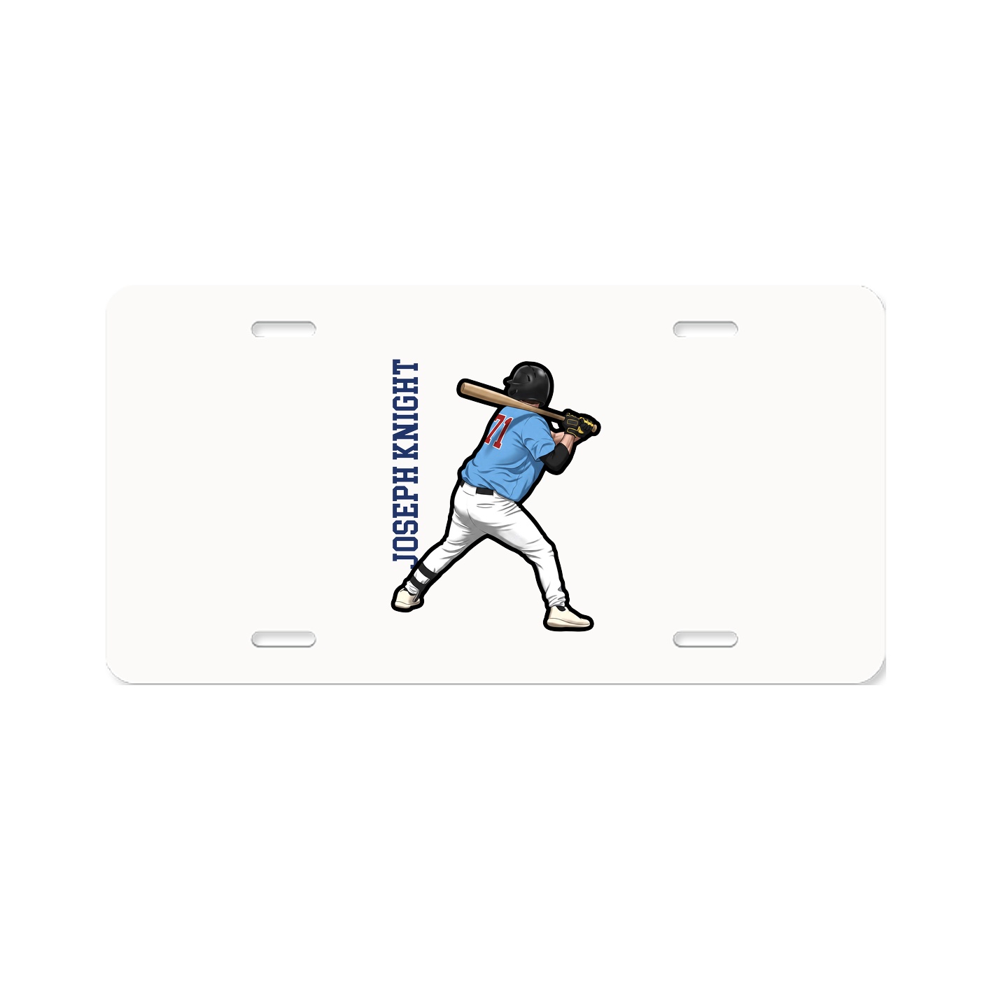 License Plate — Name Vertical in Classic