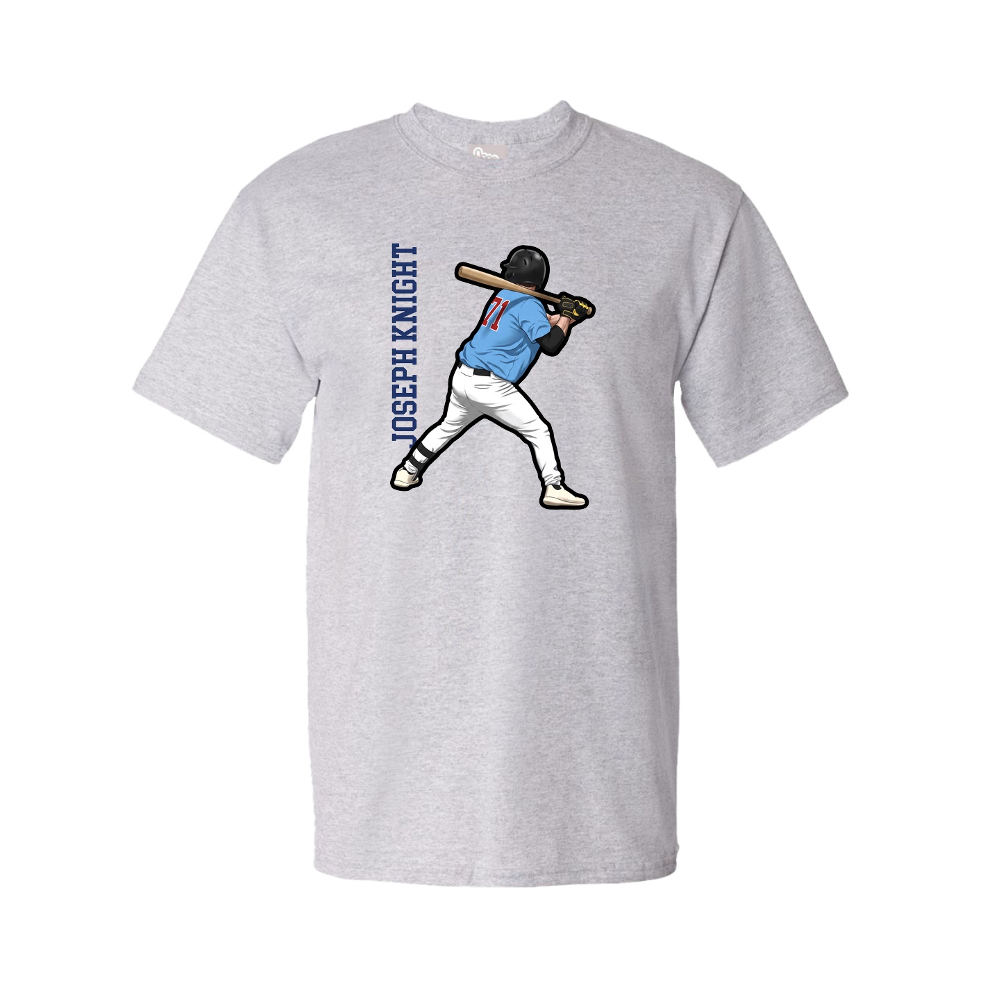 Tee — Name Vertical in Grey
