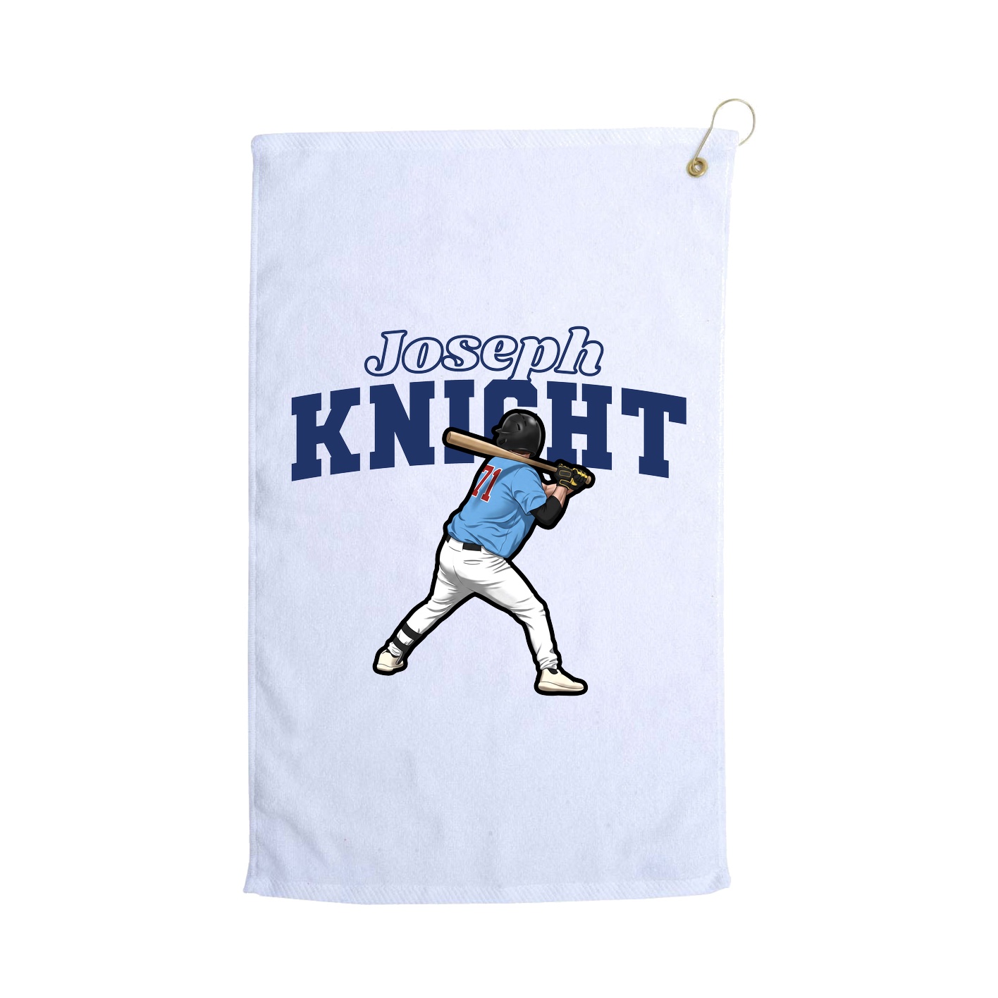 Golf Towel — Name Arch in White