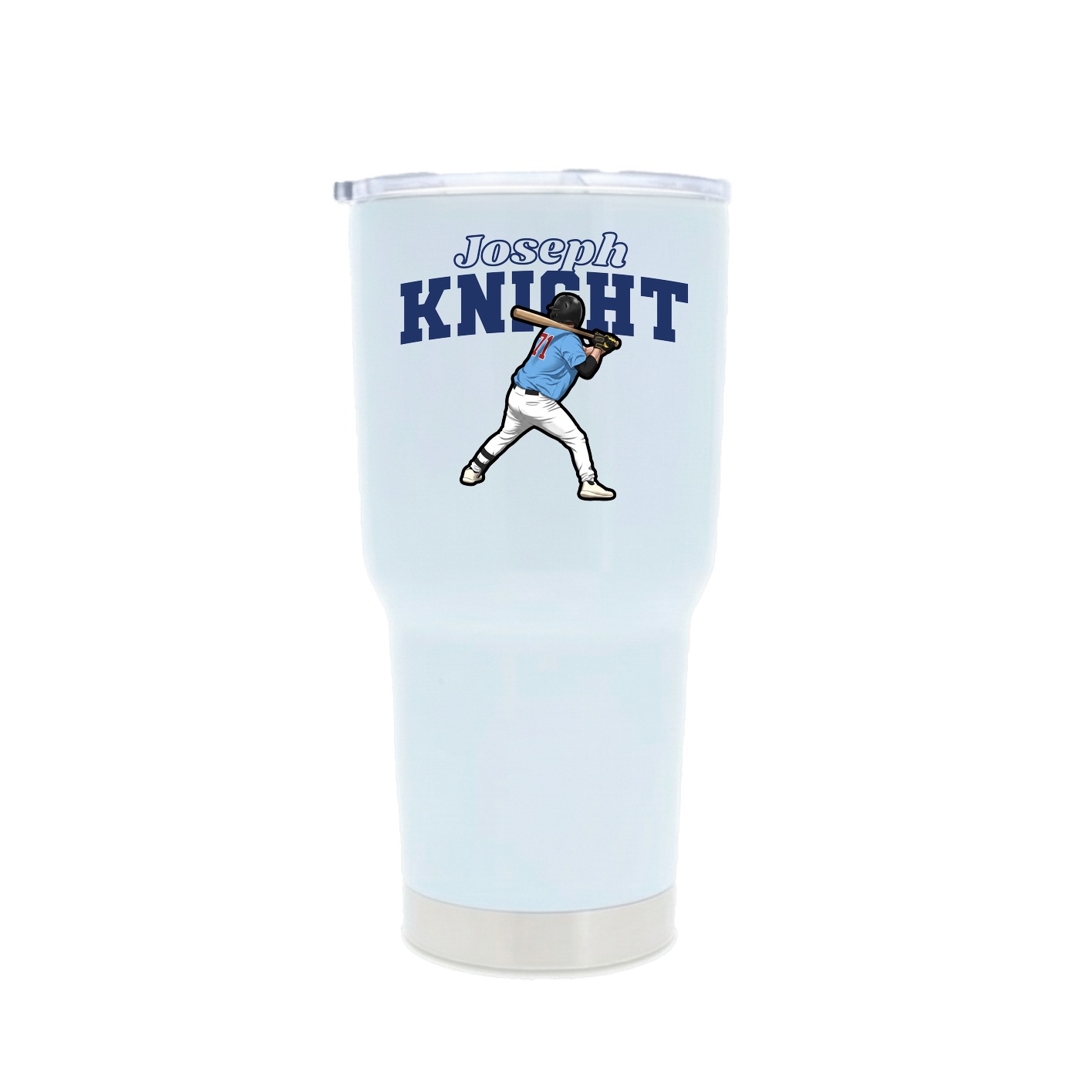 30oz Stainless Steel Tumbler — Name Arch in White