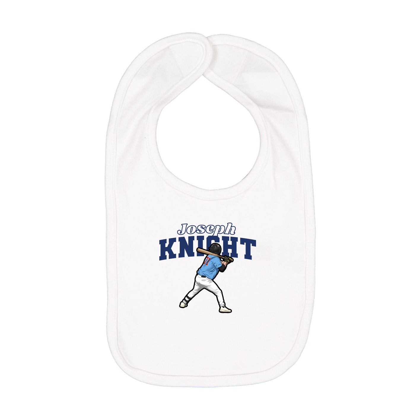 Infant Bib — Name Arch in White