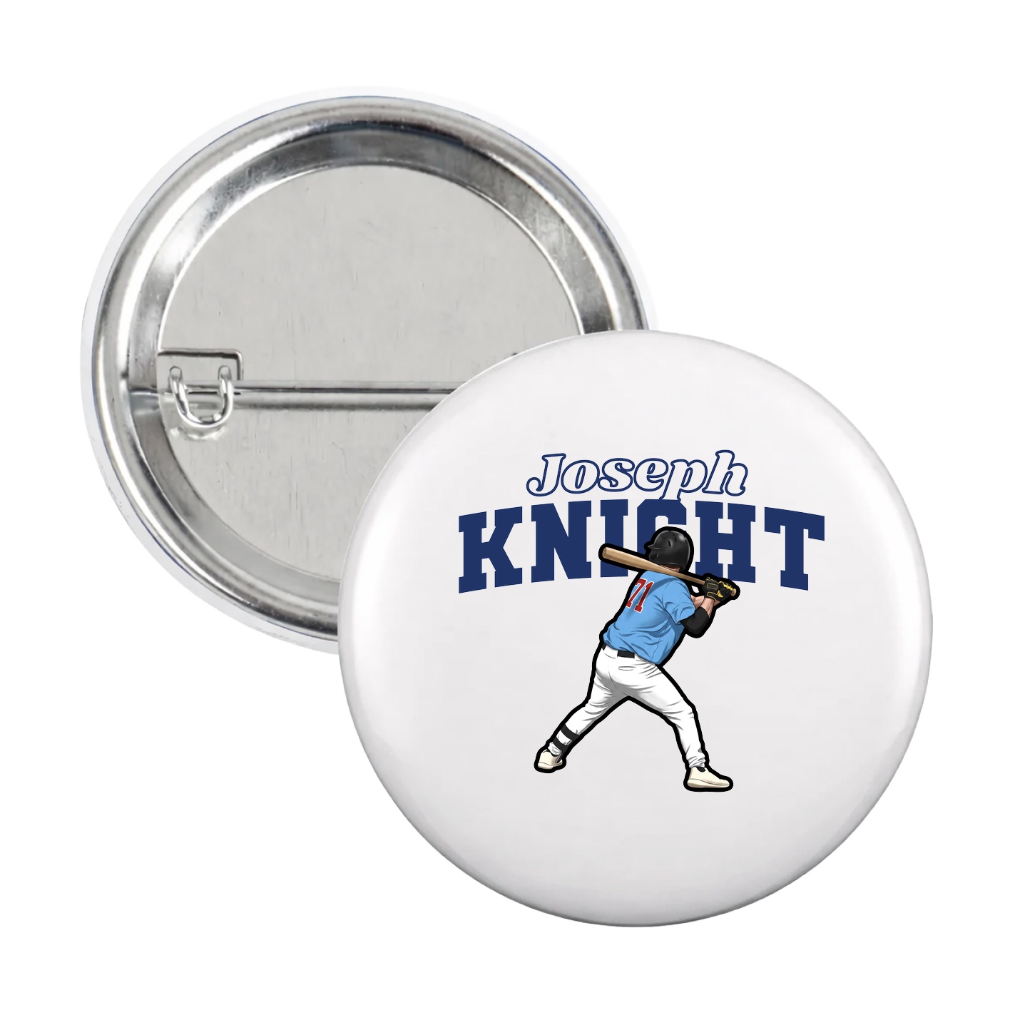 Game Day Button — Name Arch in White