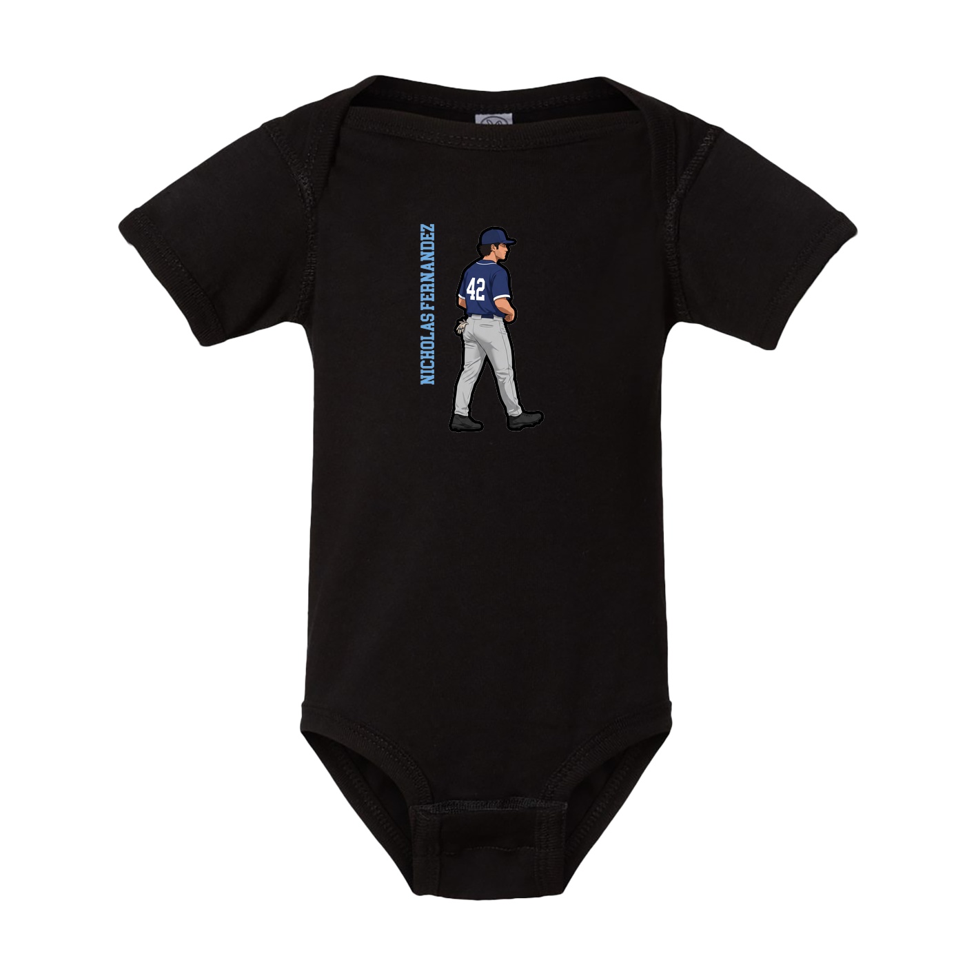 Baby Onesie — Name Vertical in Black