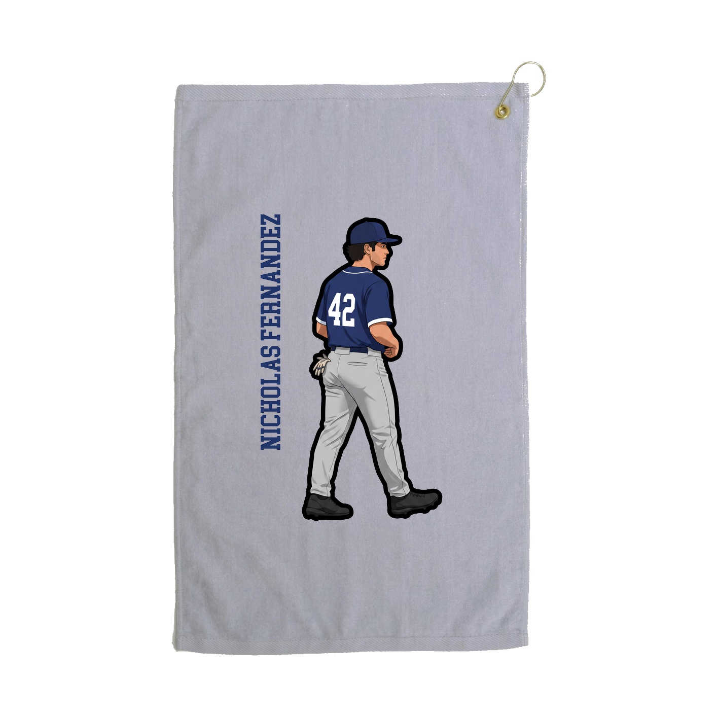 Golf Towel — Name Vertical in Grey