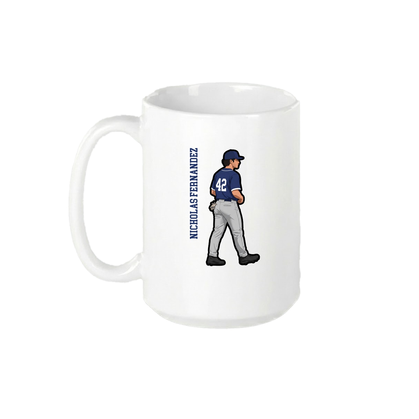 15oz Coffee Mug — Name Vertical in White