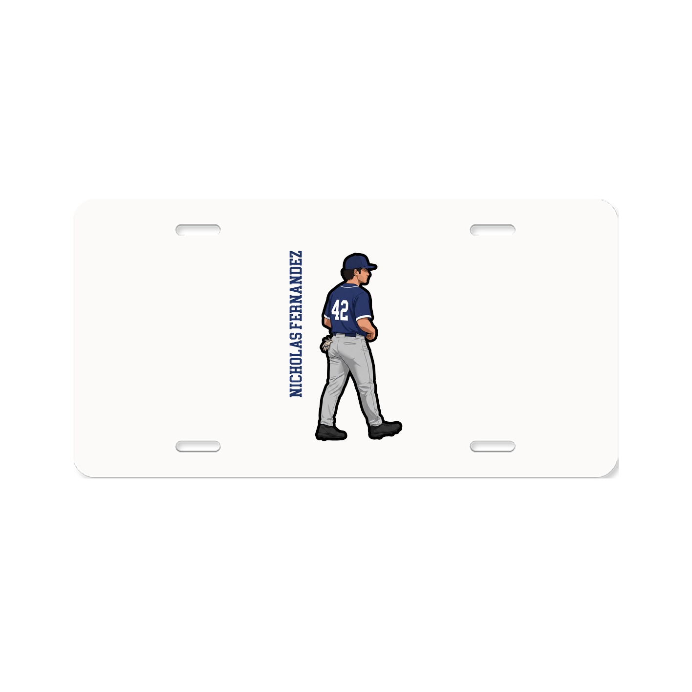 License Plate — Name Vertical in Classic