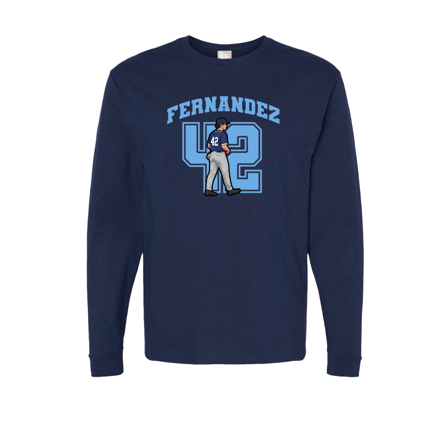 Long Sleeve Tee — Number in Navy