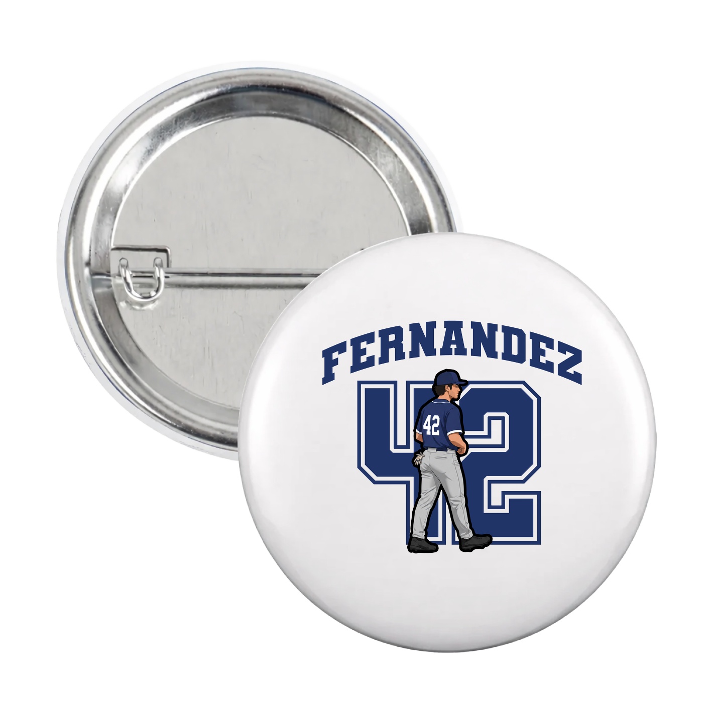 Game Day Button — Number in White