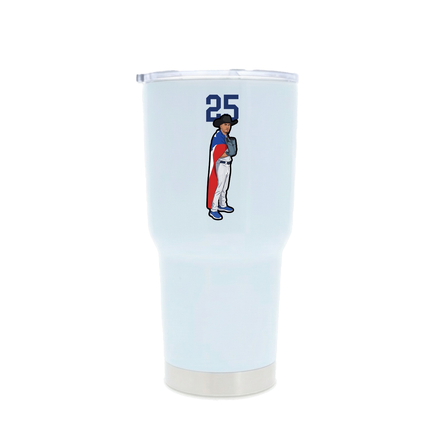 30oz Stainless Steel Tumbler — Number Top in White