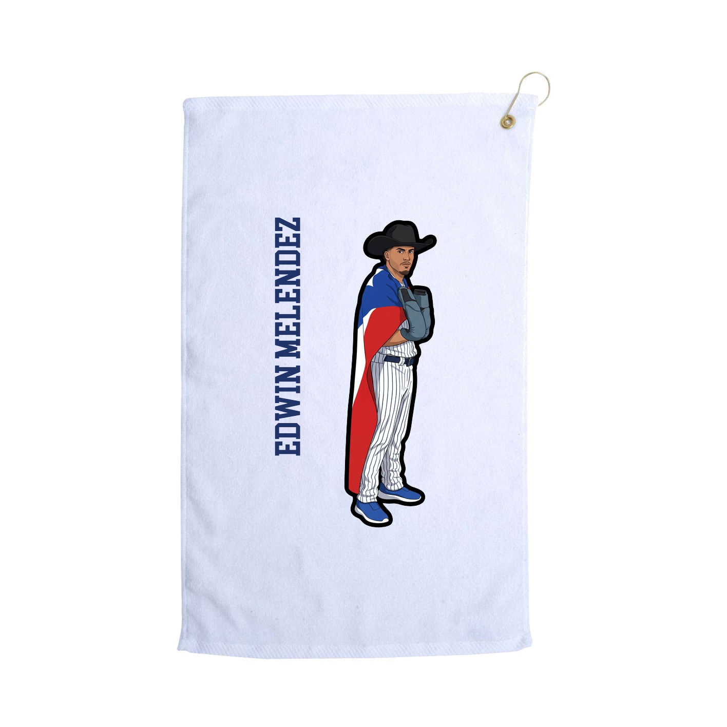 Golf Towel — Name Vertical in White