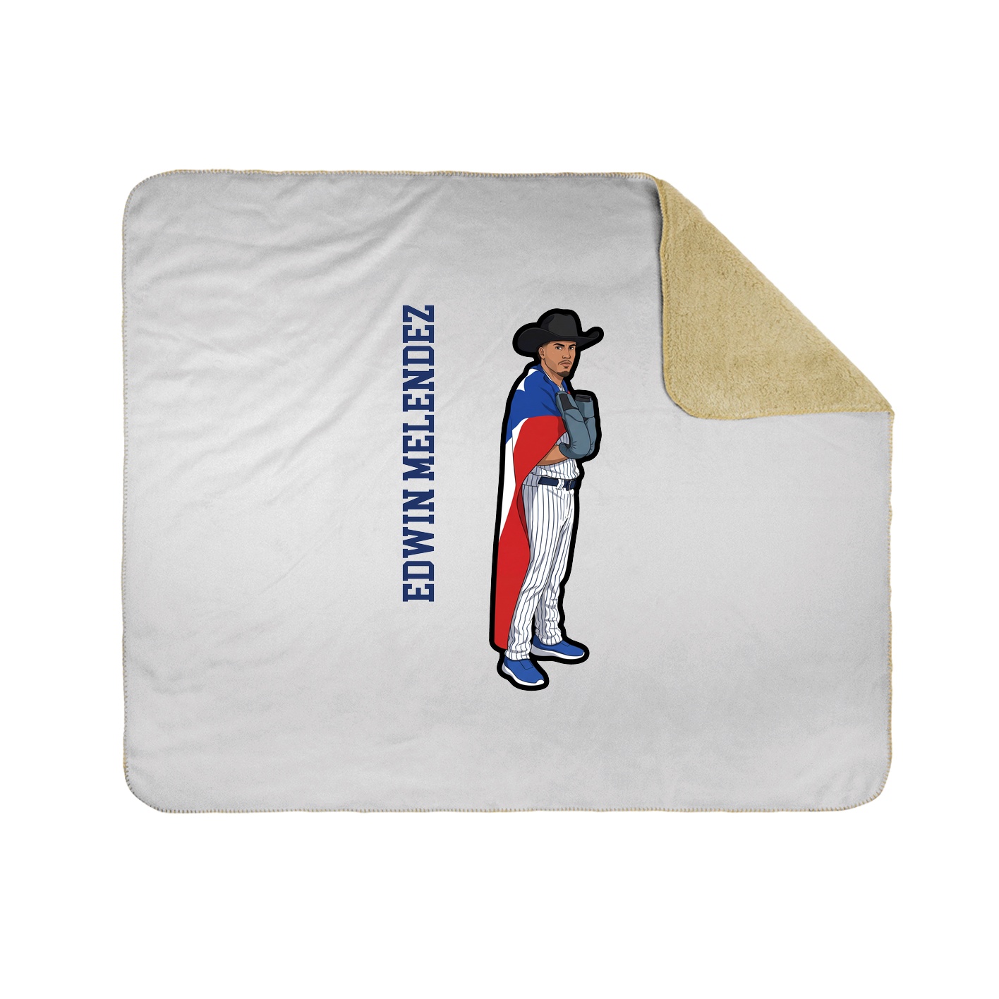 Throw Blanket — Name Vertical in White