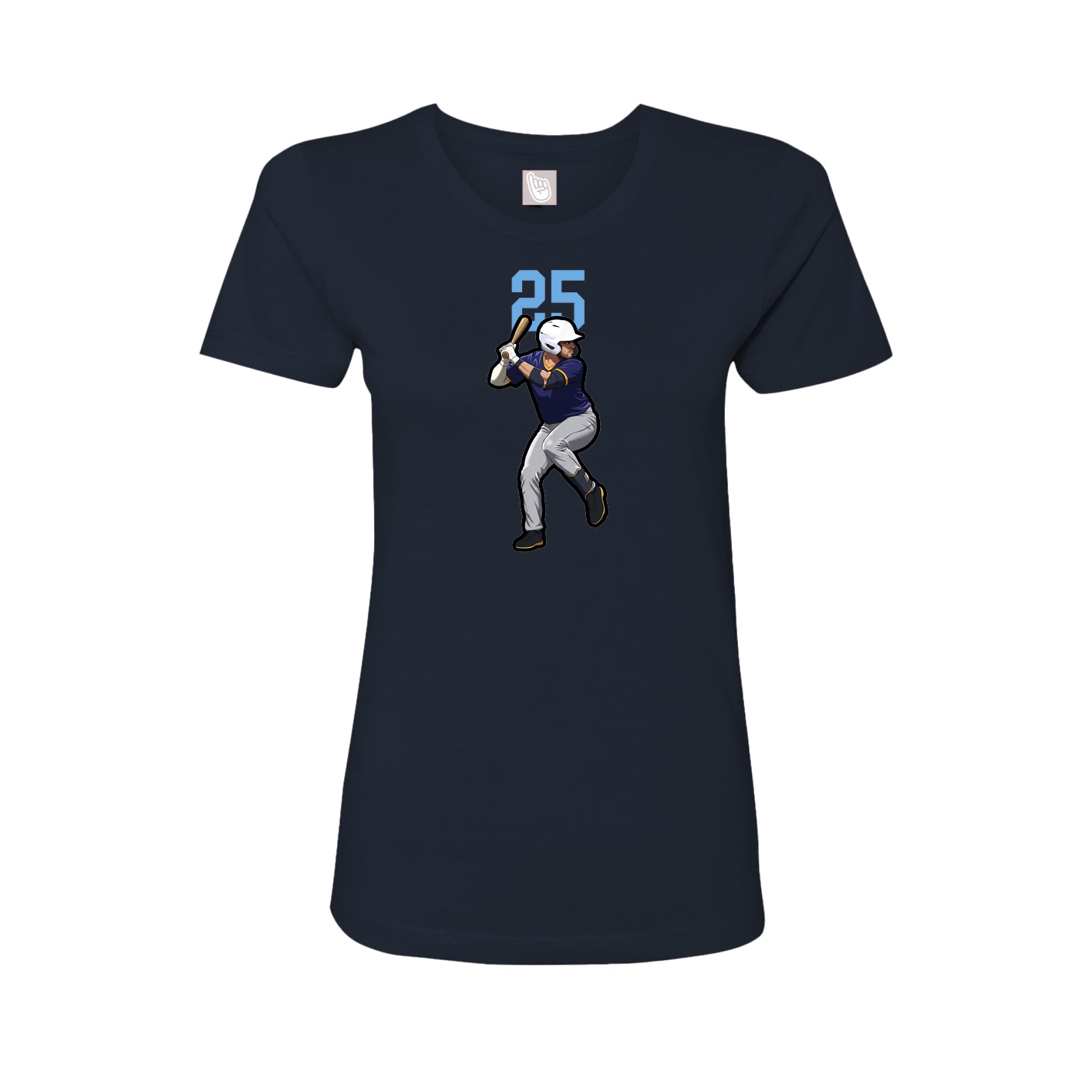 Fitted Women's Tee — Number Top in Navy