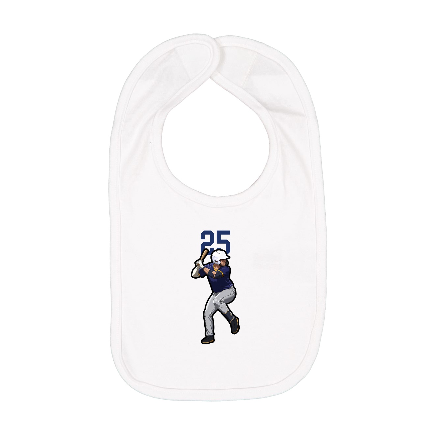 Infant Bib — Number Top in White