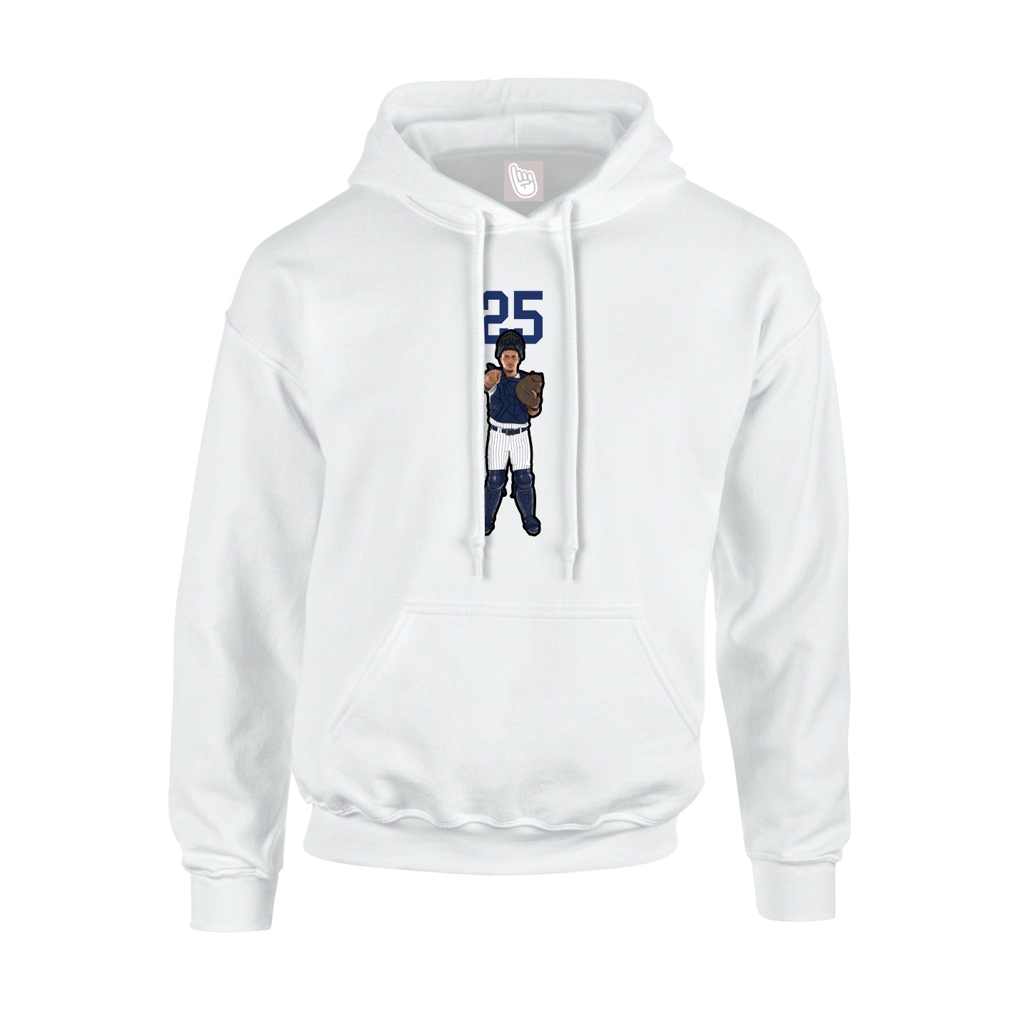 Youth Hoodie — Number Top in White