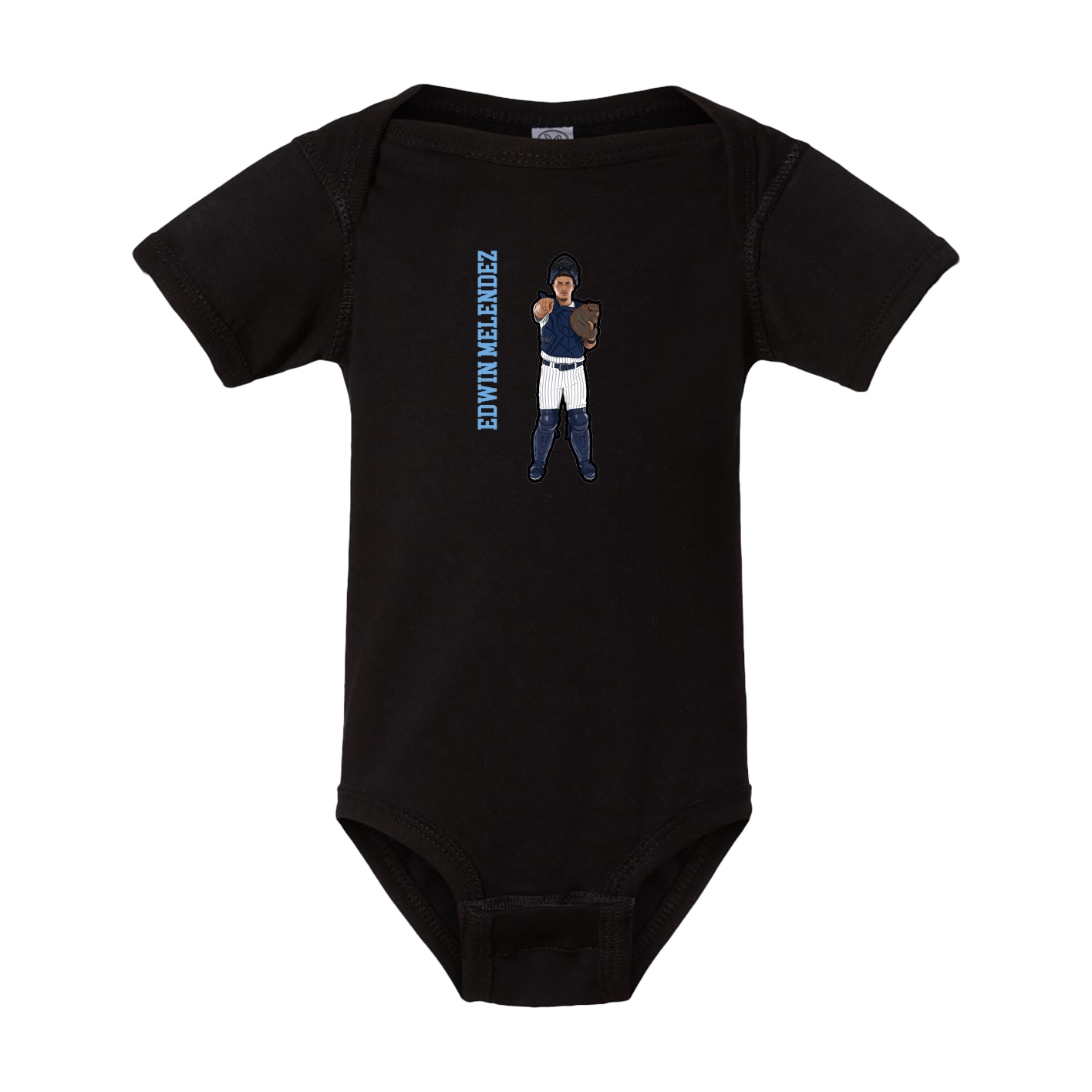 Baby Onesie — Name Vertical in Black