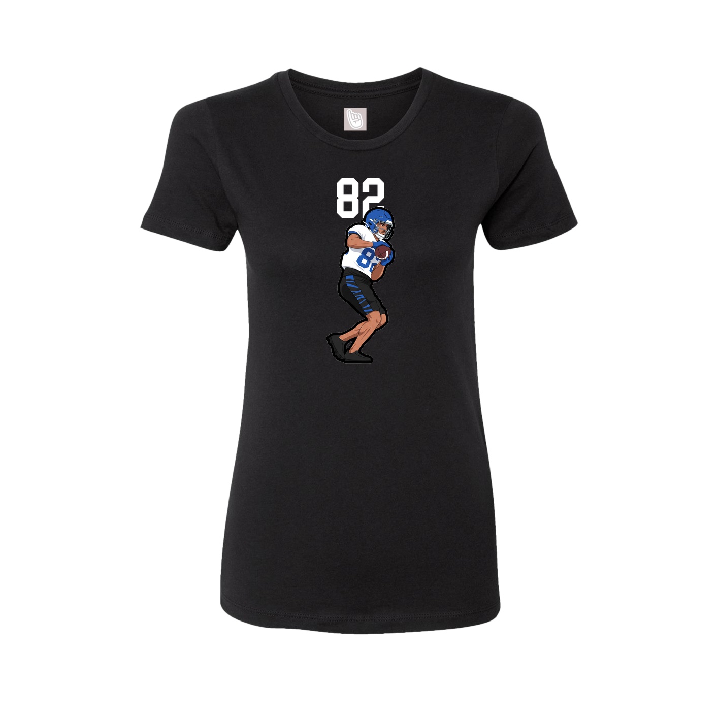 Fitted Women's Tee — Number Top in Black