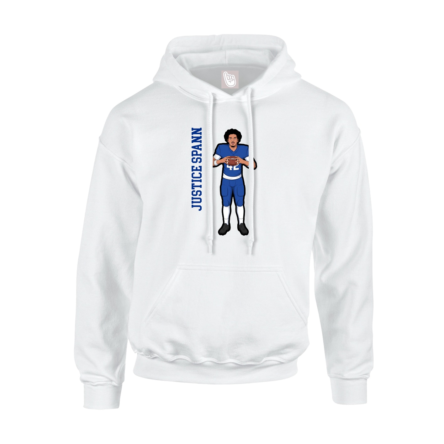 Hoodie — Name Vertical in White