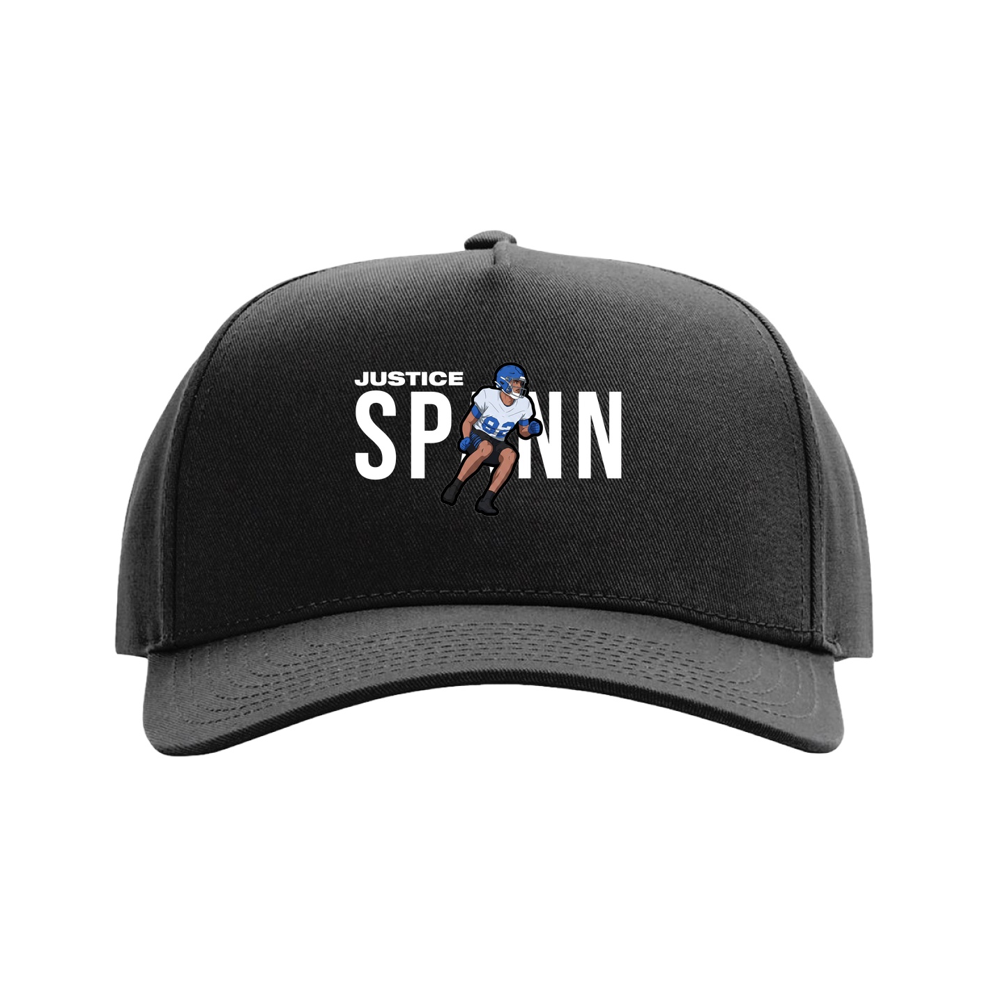 Full Fabric Five-Panel Champ Cap — Player Name in Black