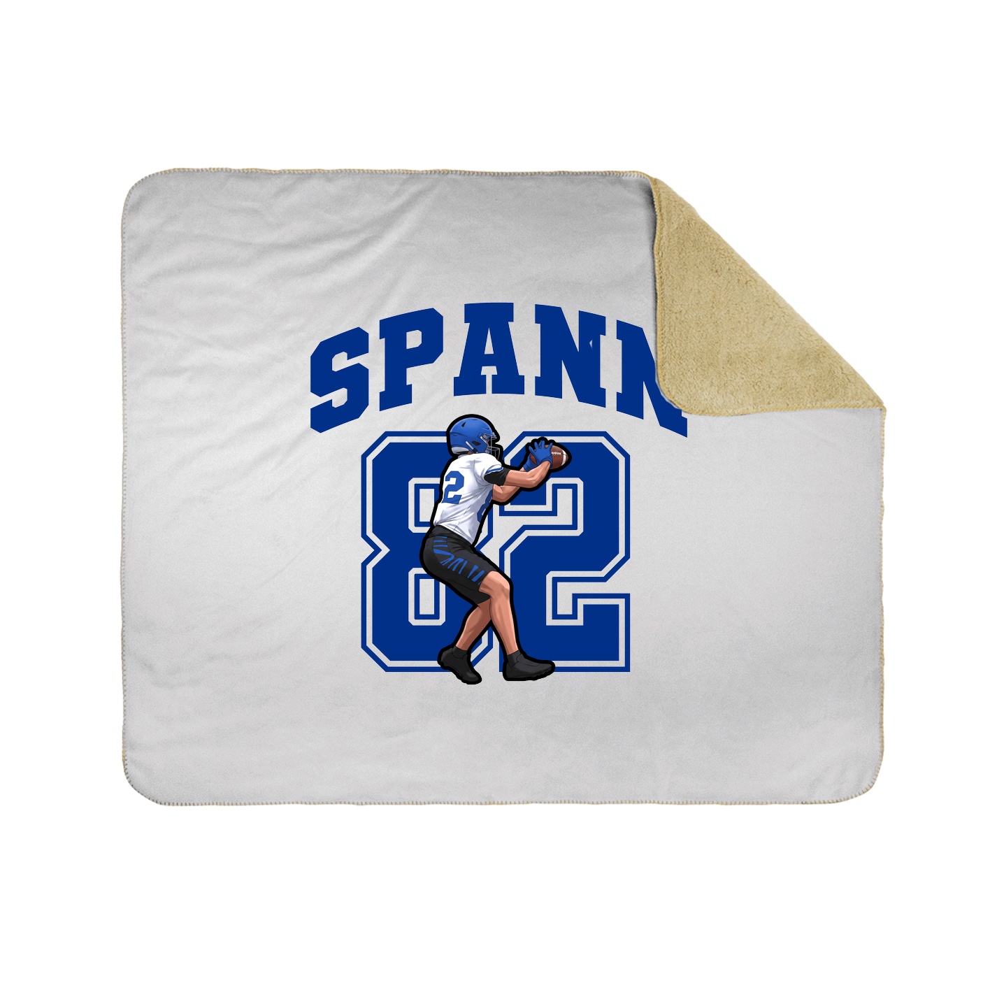 Throw Blanket — Number in White