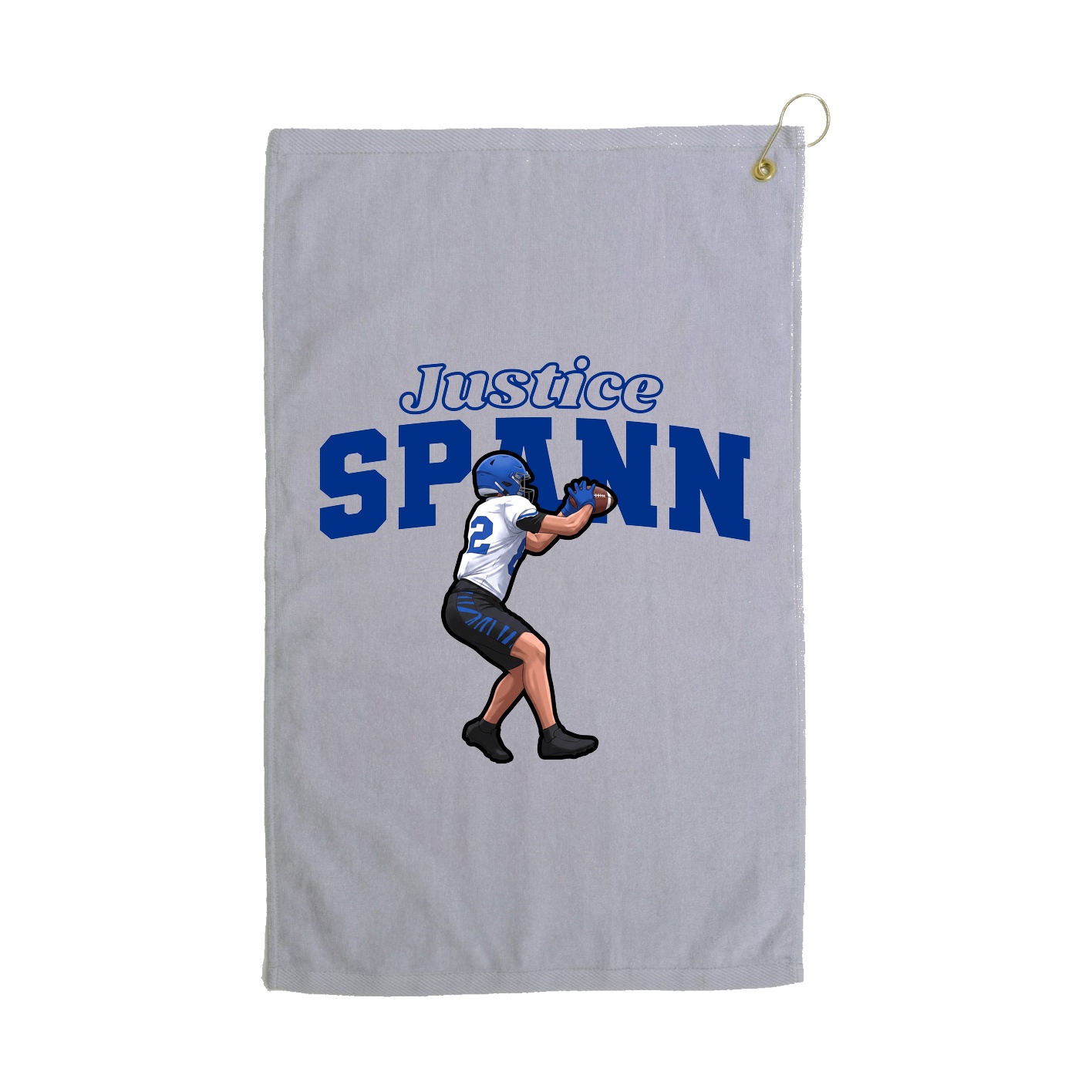 Golf Towel — Name Arch in Grey