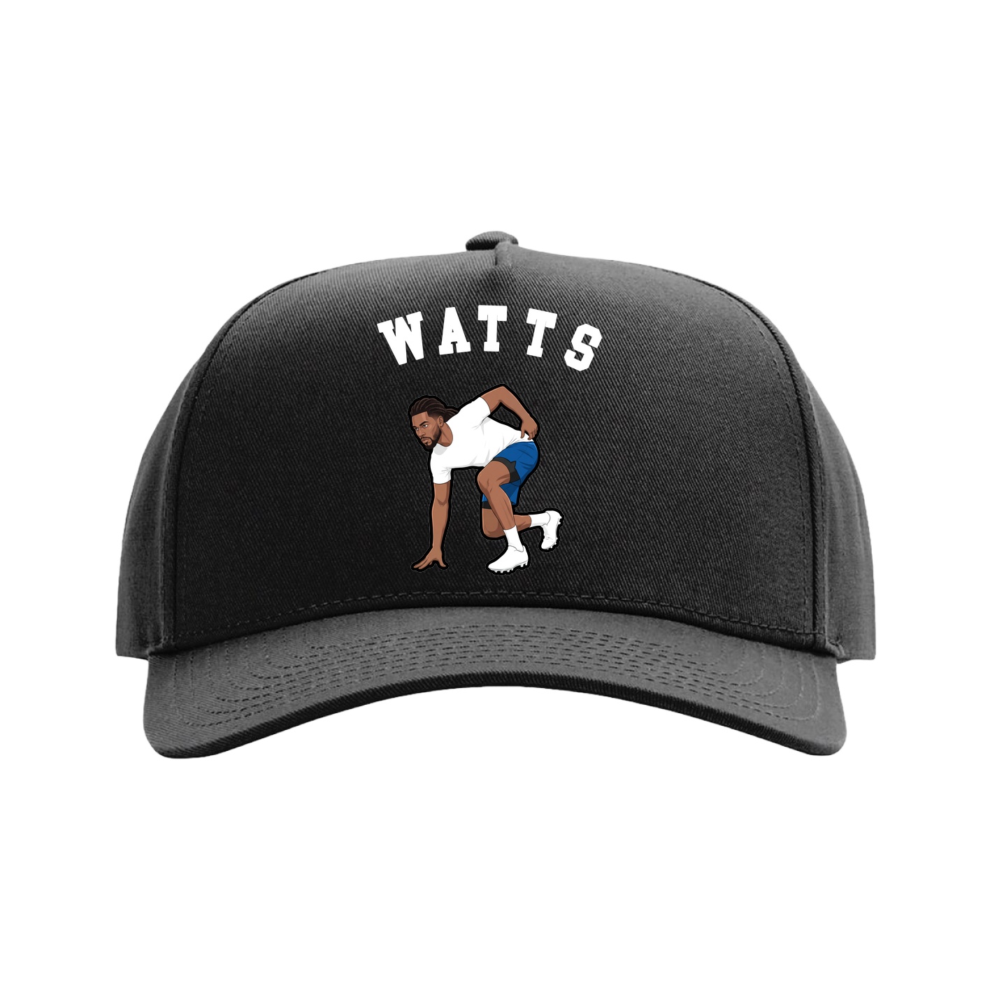 Full Fabric Five-Panel Champ Cap — Shirsey Arch in Black