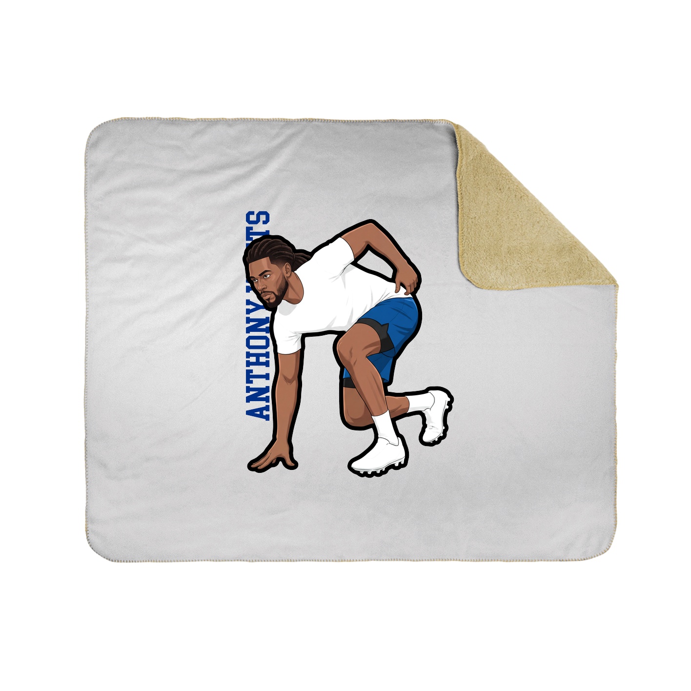 Throw Blanket — Name Vertical in White