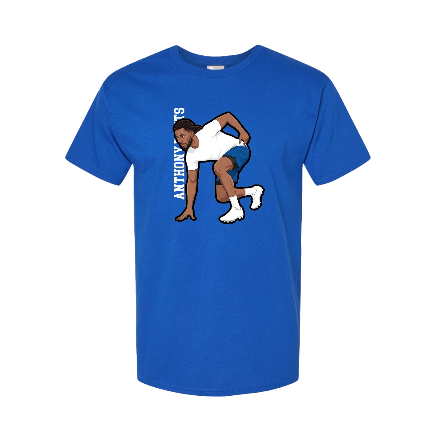 Youth Tee — Name Vertical in Royal