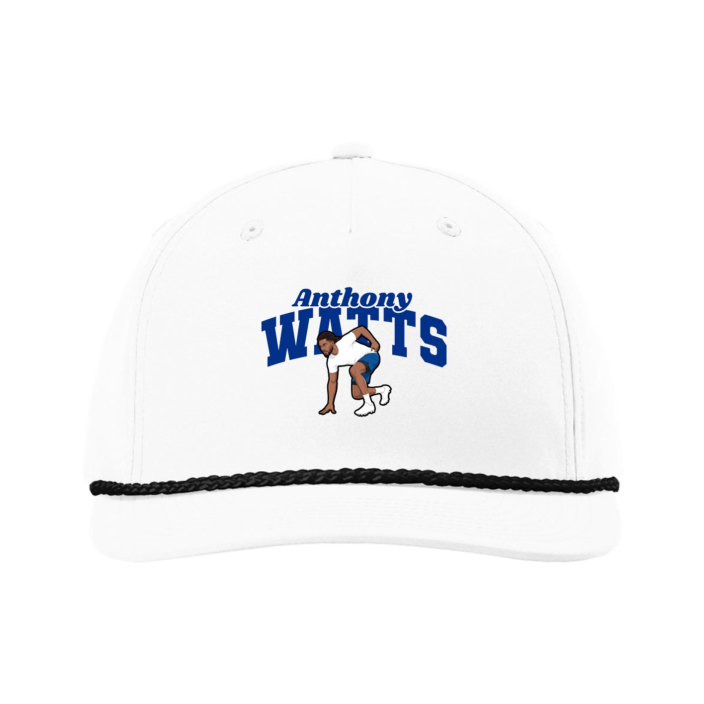Five-Panel Classic Rope Cap — Signature Arch in White