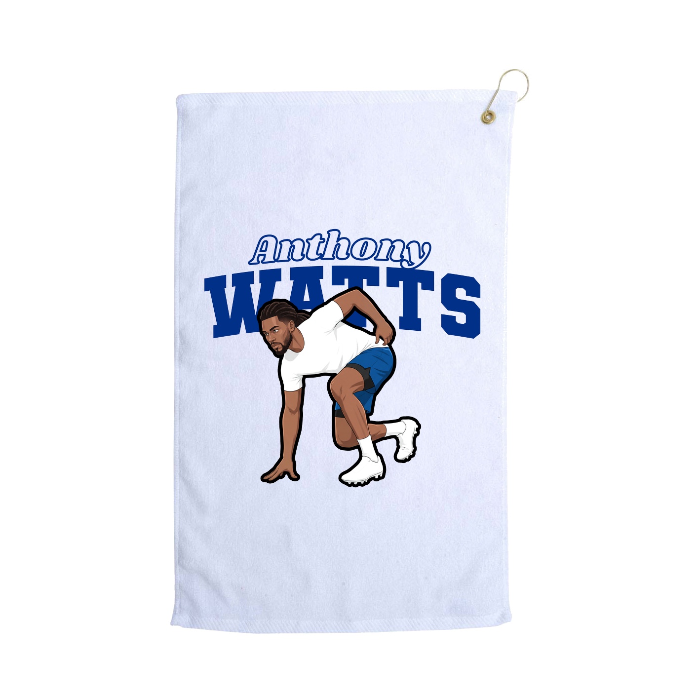 Golf Towel — Name Arch in White